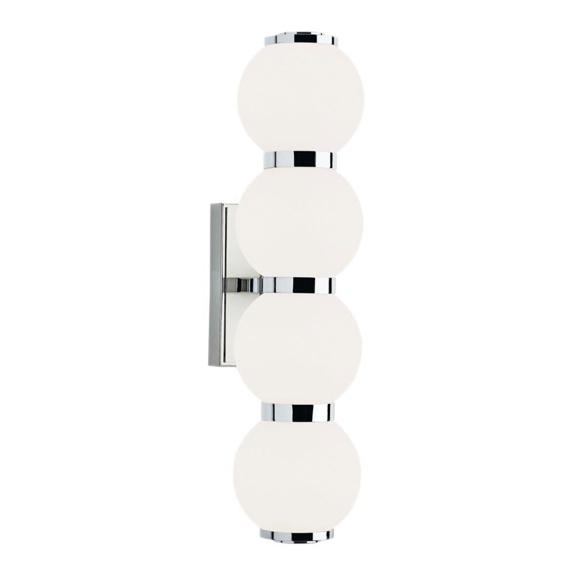 Shown in Chrome finish and Matte Opal Acrylic glass and Acrylic shade