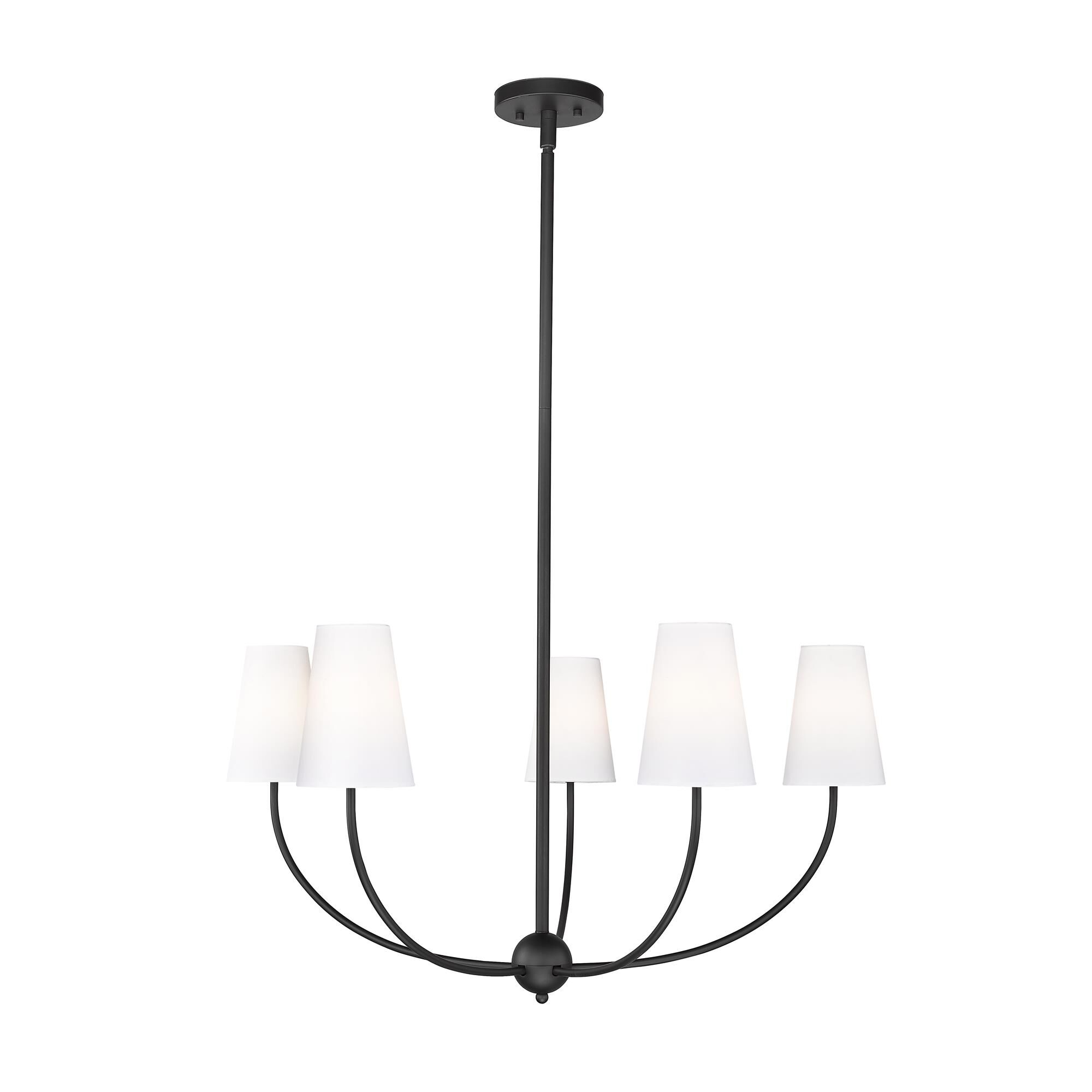 Shown in Matte Black finish and White glass