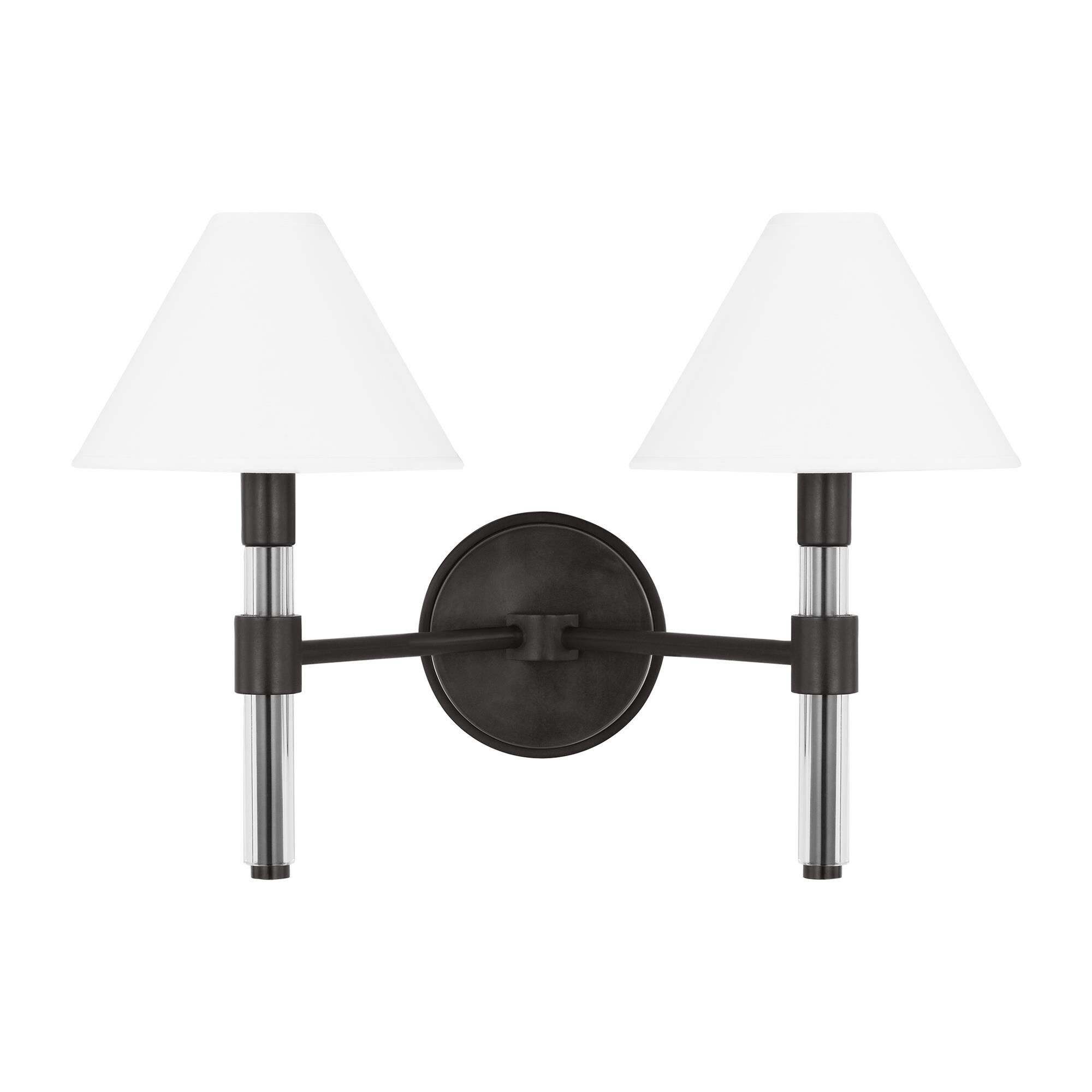 Shown in Aged Iron finish and White Paper s shade