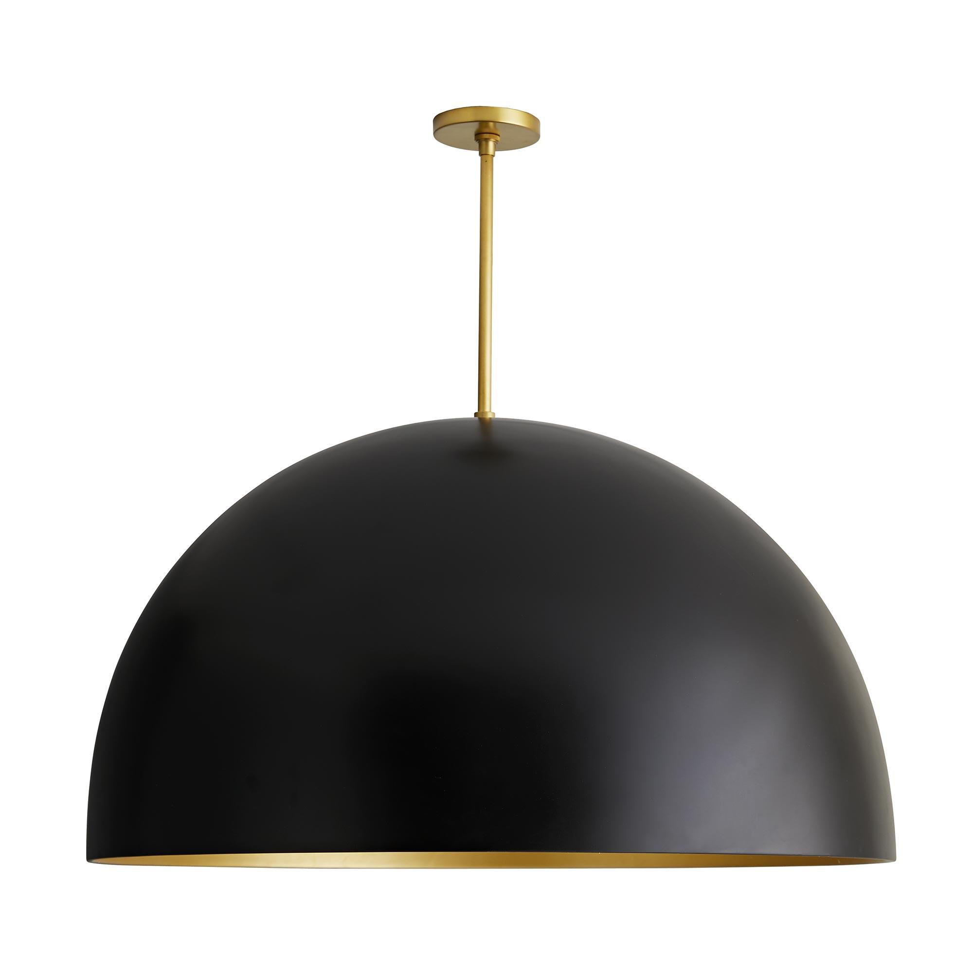 Shown in Antique Brass finish and Black Outer - Gold Metallic Inner shade