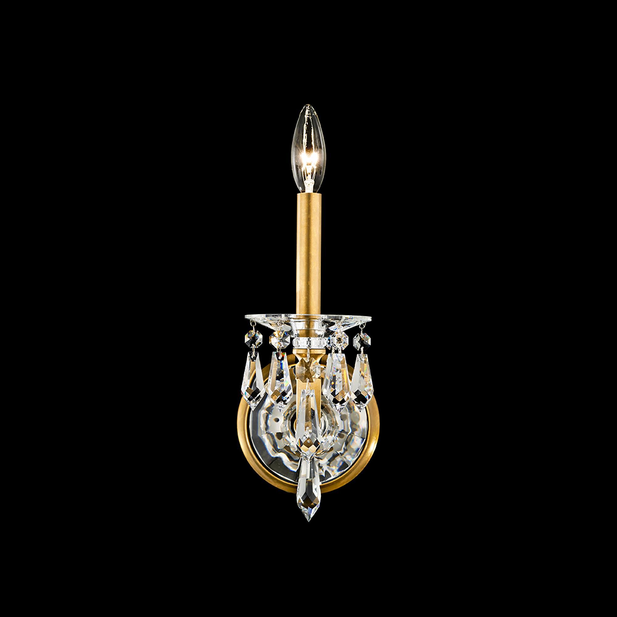 Shown in Heirloom Gold finish and Radiance crystal and Crystal glass
