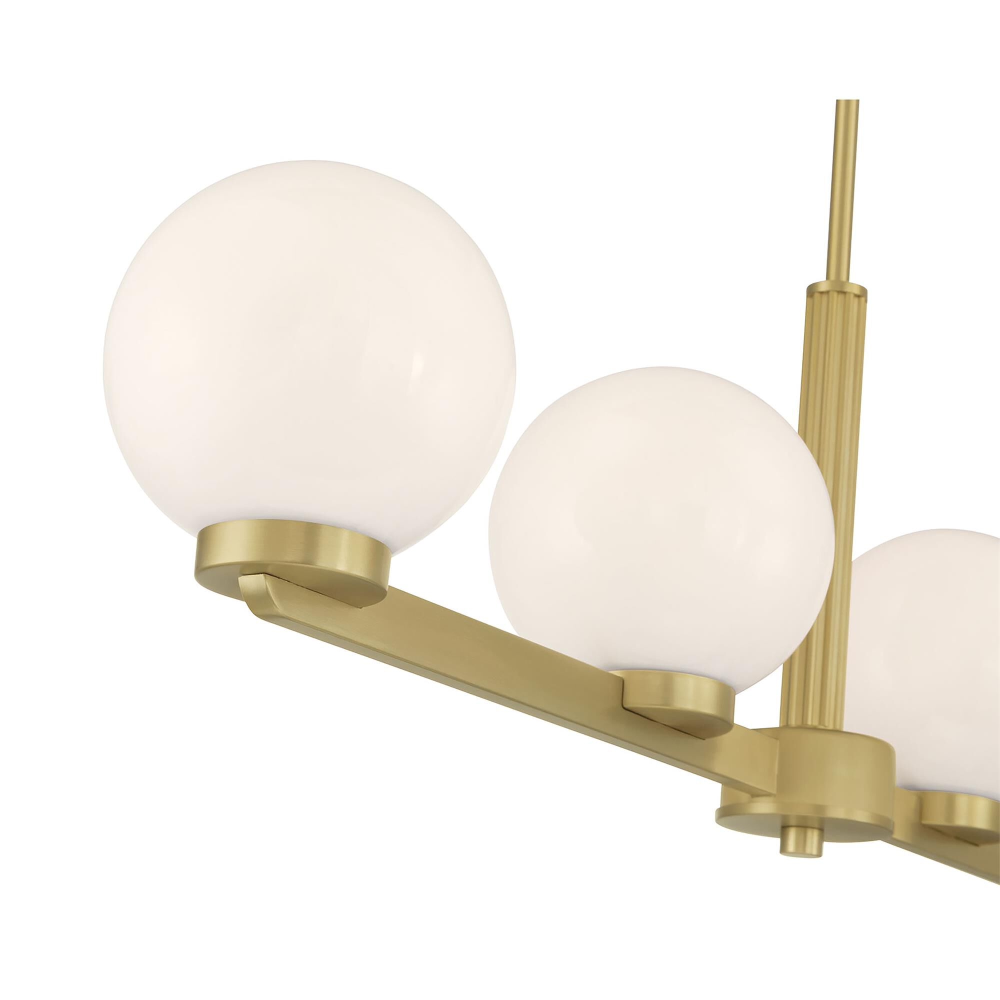 Shown in Vintage Brass finish and Shiny Opal glass