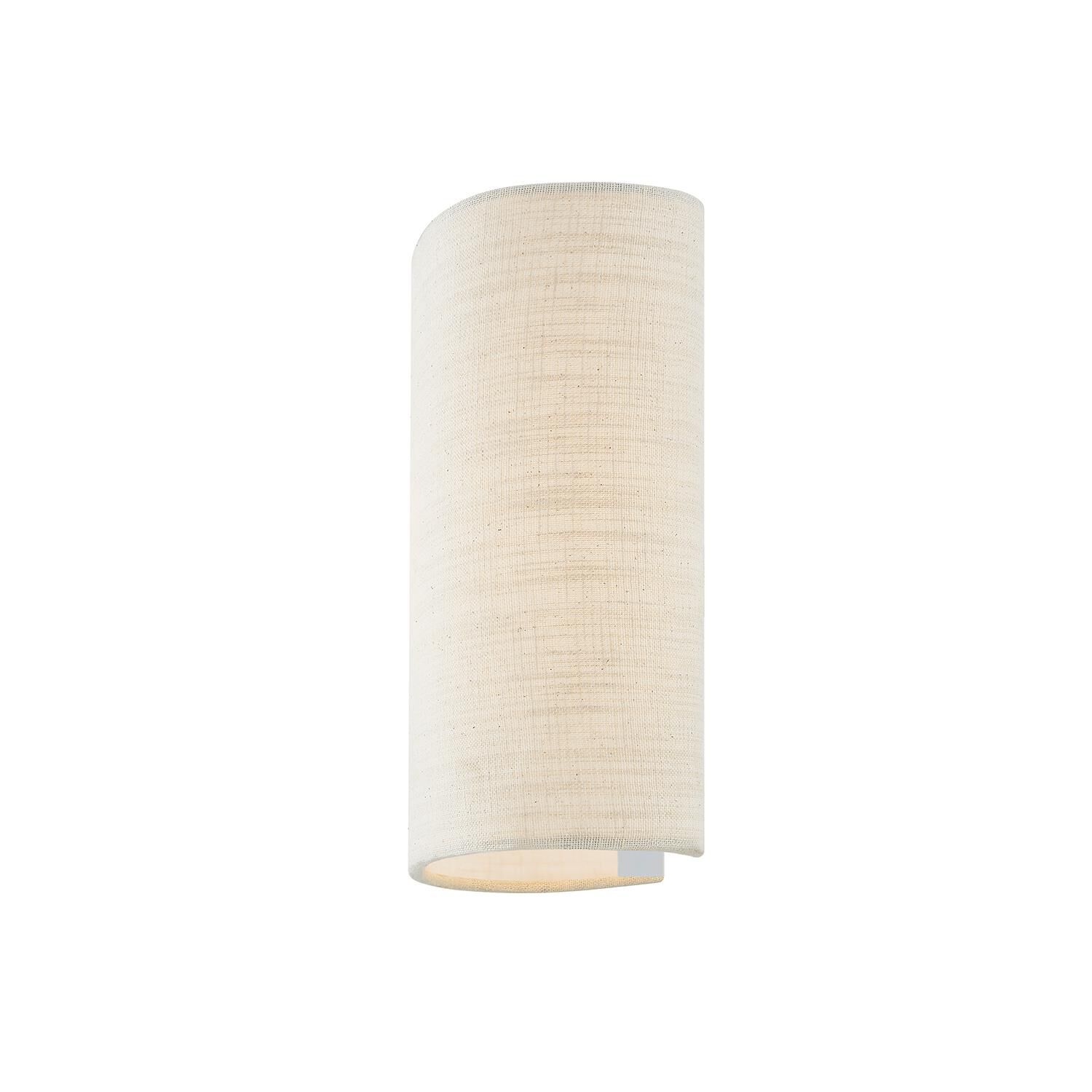 Shown in Cream, White finish and Cream Woven Fabric shade