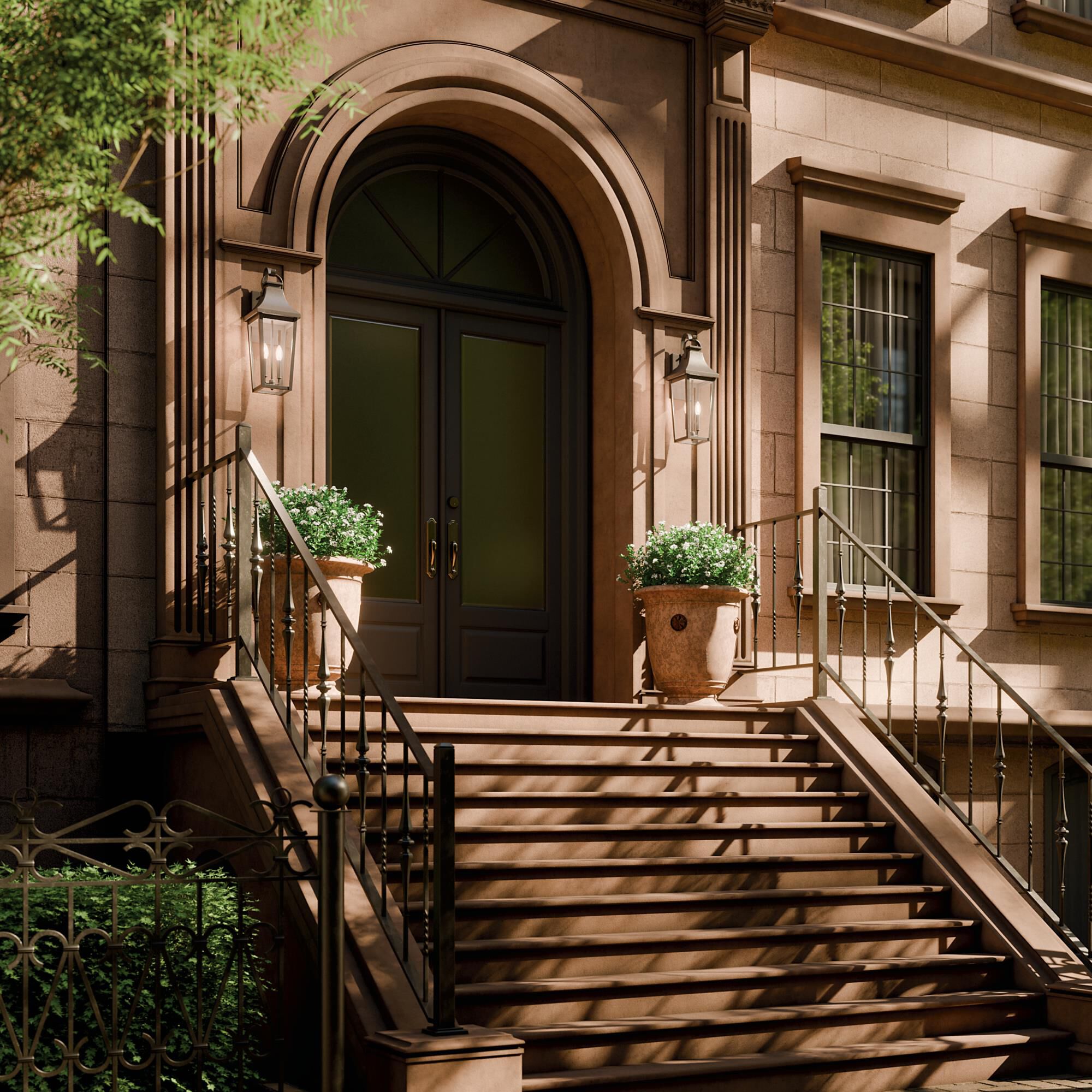 Shown in Olde Bronze finish and Clear glass