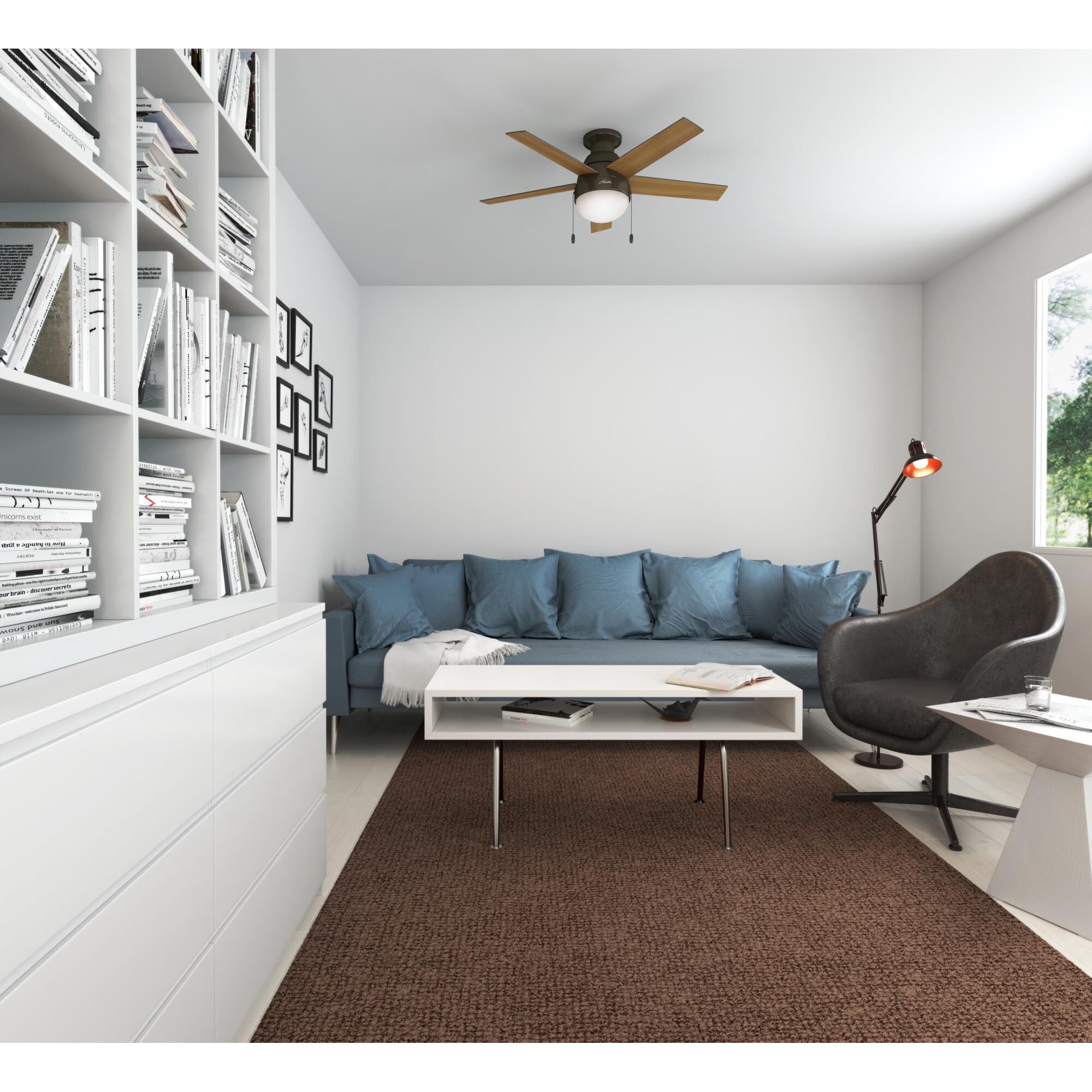 Anslee 46 Inch Ceiling Fan with Light Kit by Hunter Fan