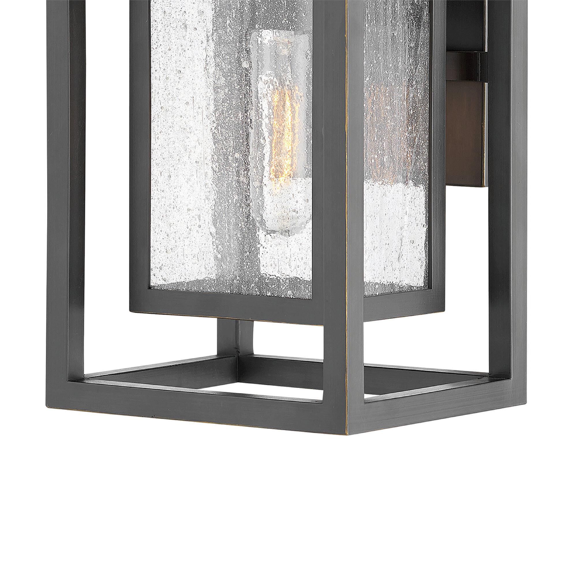 Shown in Oil Rubbed Bronze finish and Clear Seedy glass