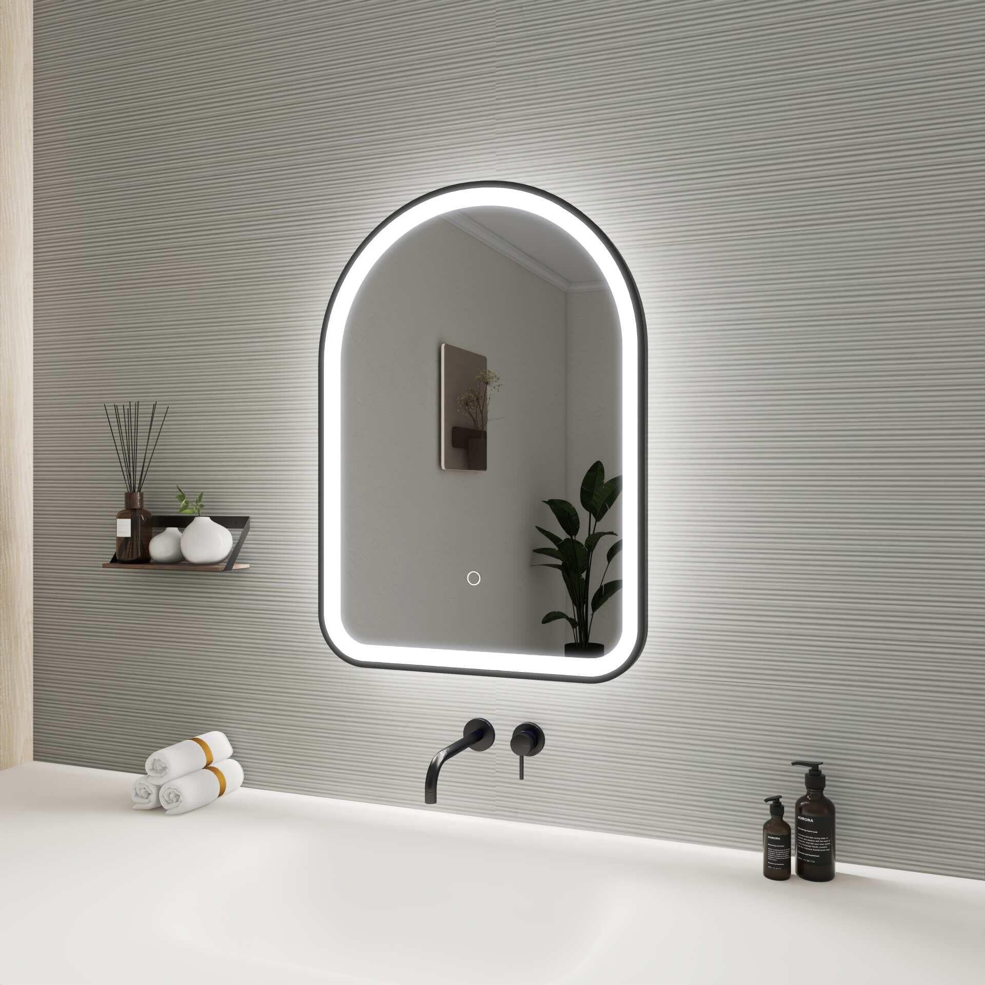 Harmoni 28 Inch Arched LED Lighted Mirror by Elegant Decor