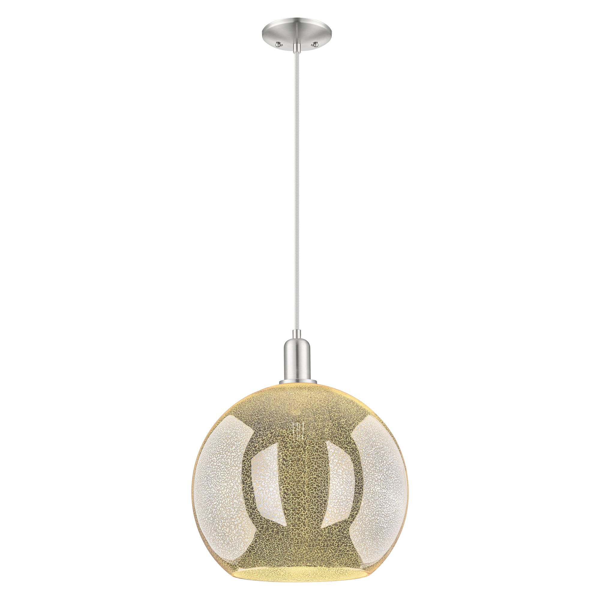 Shown in Brushed Satin Nickel finish and Mercury glass
