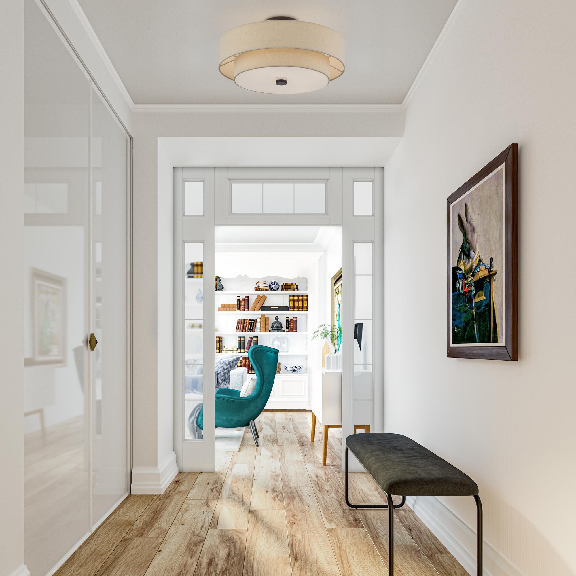 Bellingham 18 Inch Semi Flush Mount by Livex Lighting