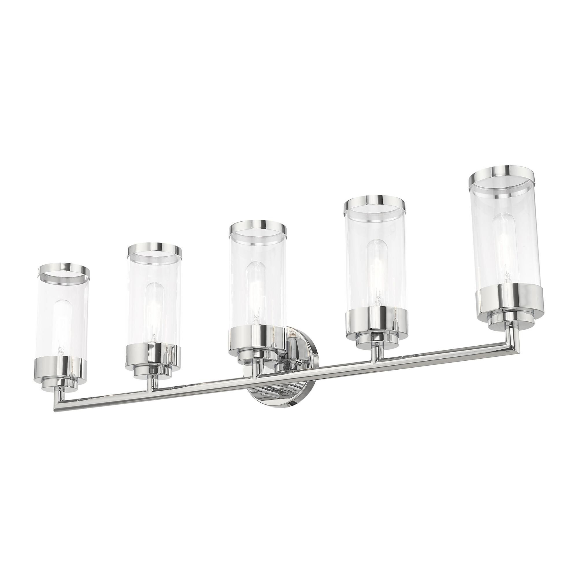 Shown in Polished Chrome finish and Clear glass