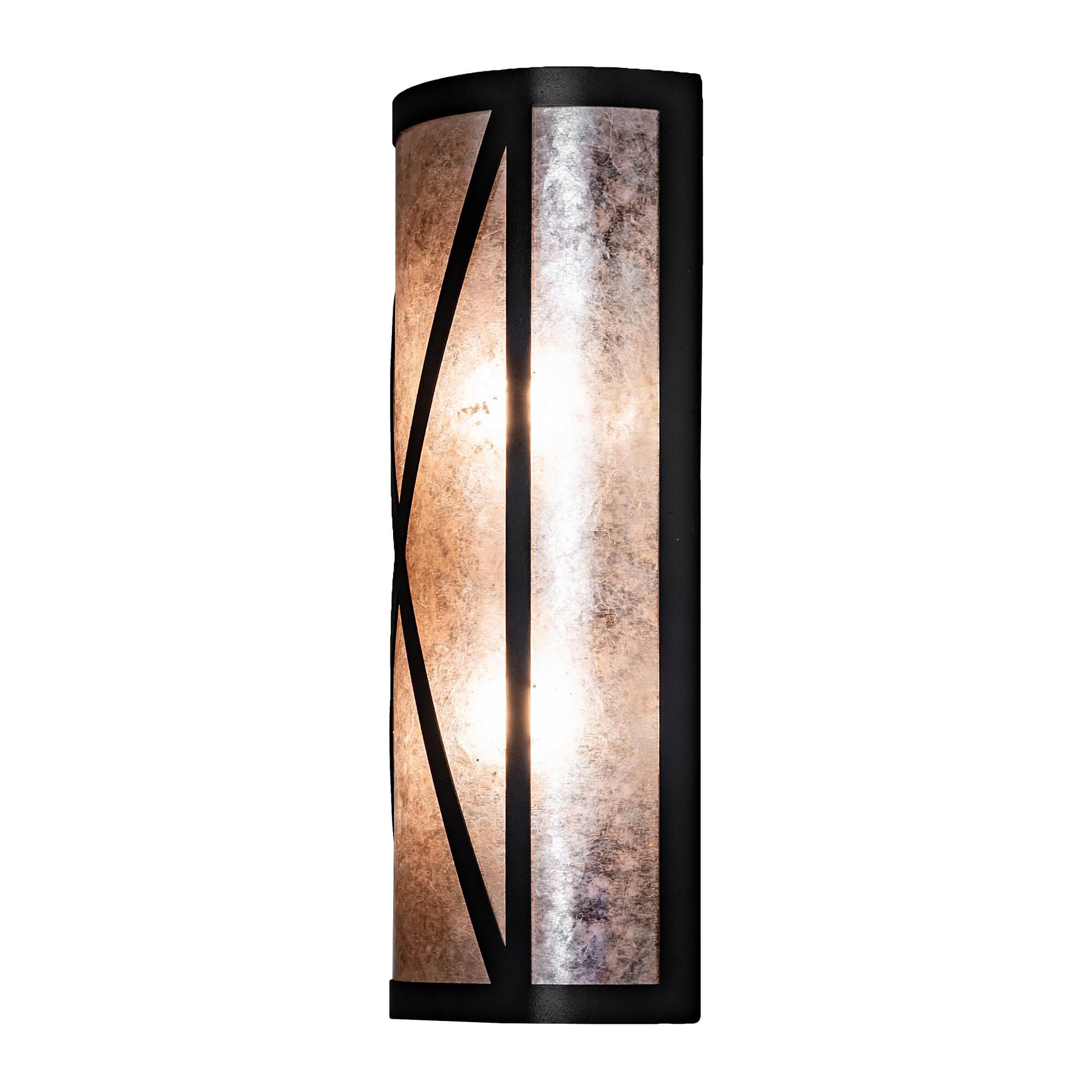 Shown in Mahogany Bronze finish and Silver Mica glass