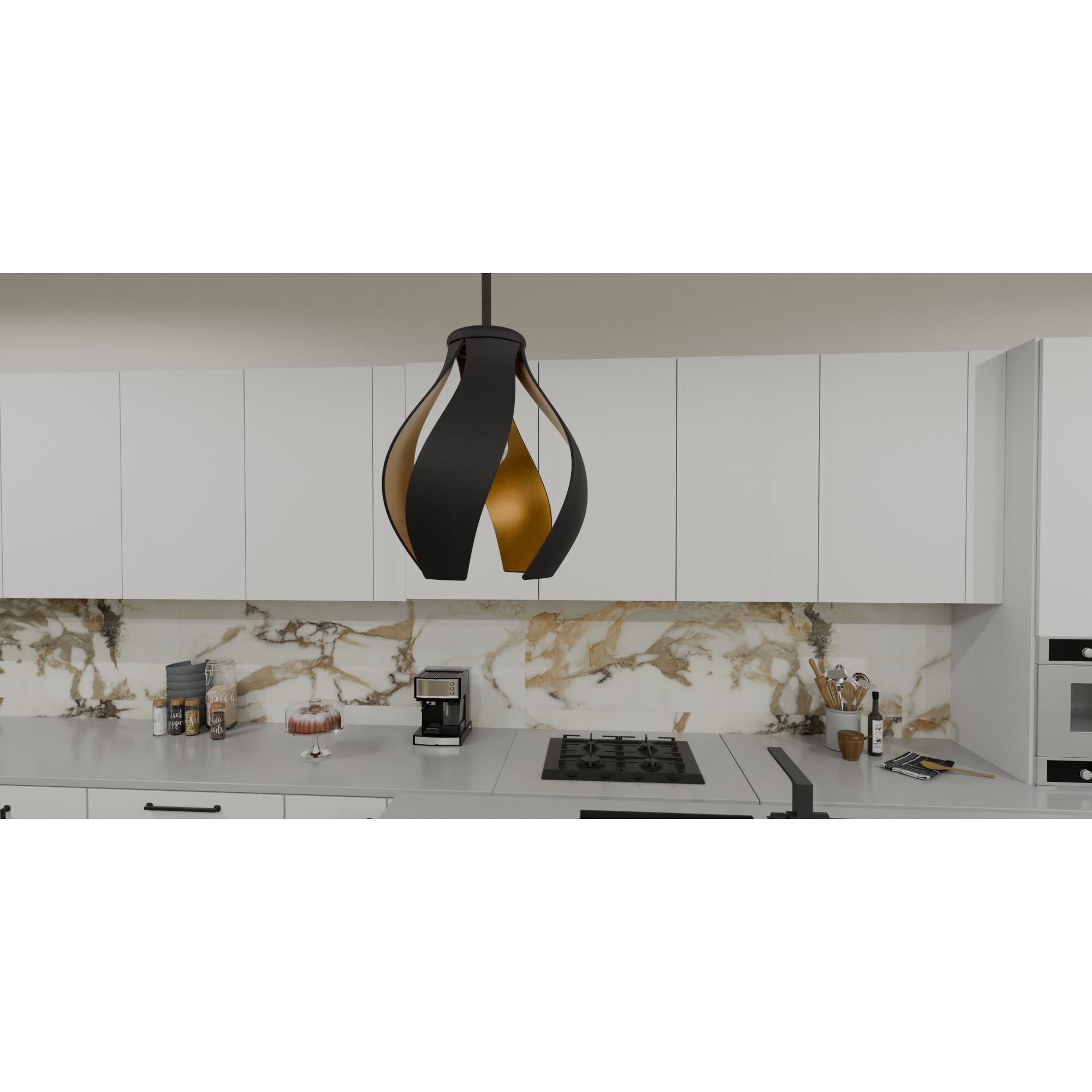 Shown in Matte Black finish and Metal shade