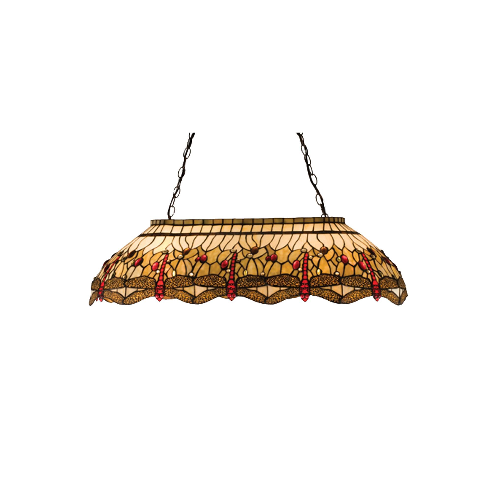 Tiffany Hanginghead Dragonfly 40 Inch 6 Light Linear Suspension Light by Meyda Lighting