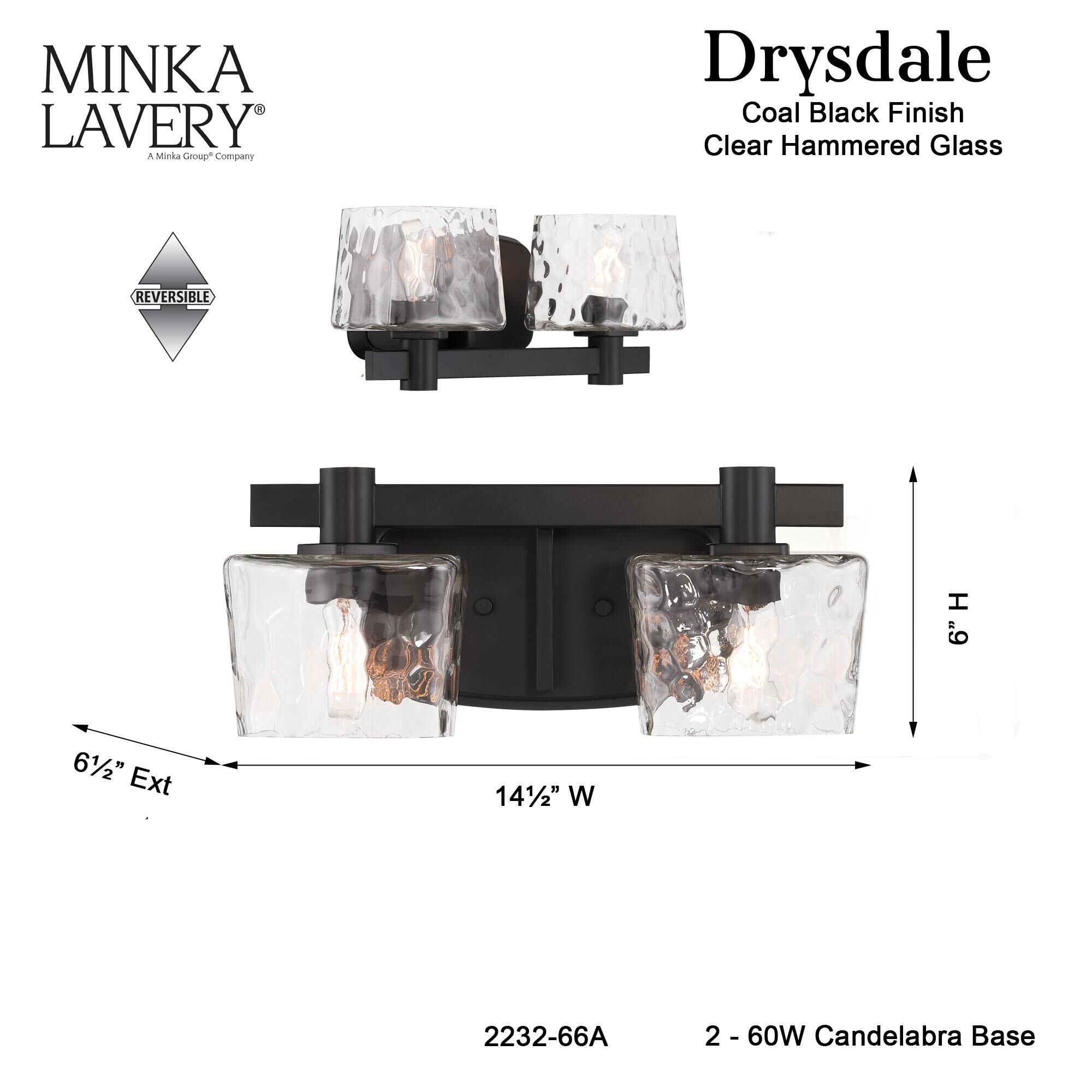 Shown in Coal finish and Clear glass