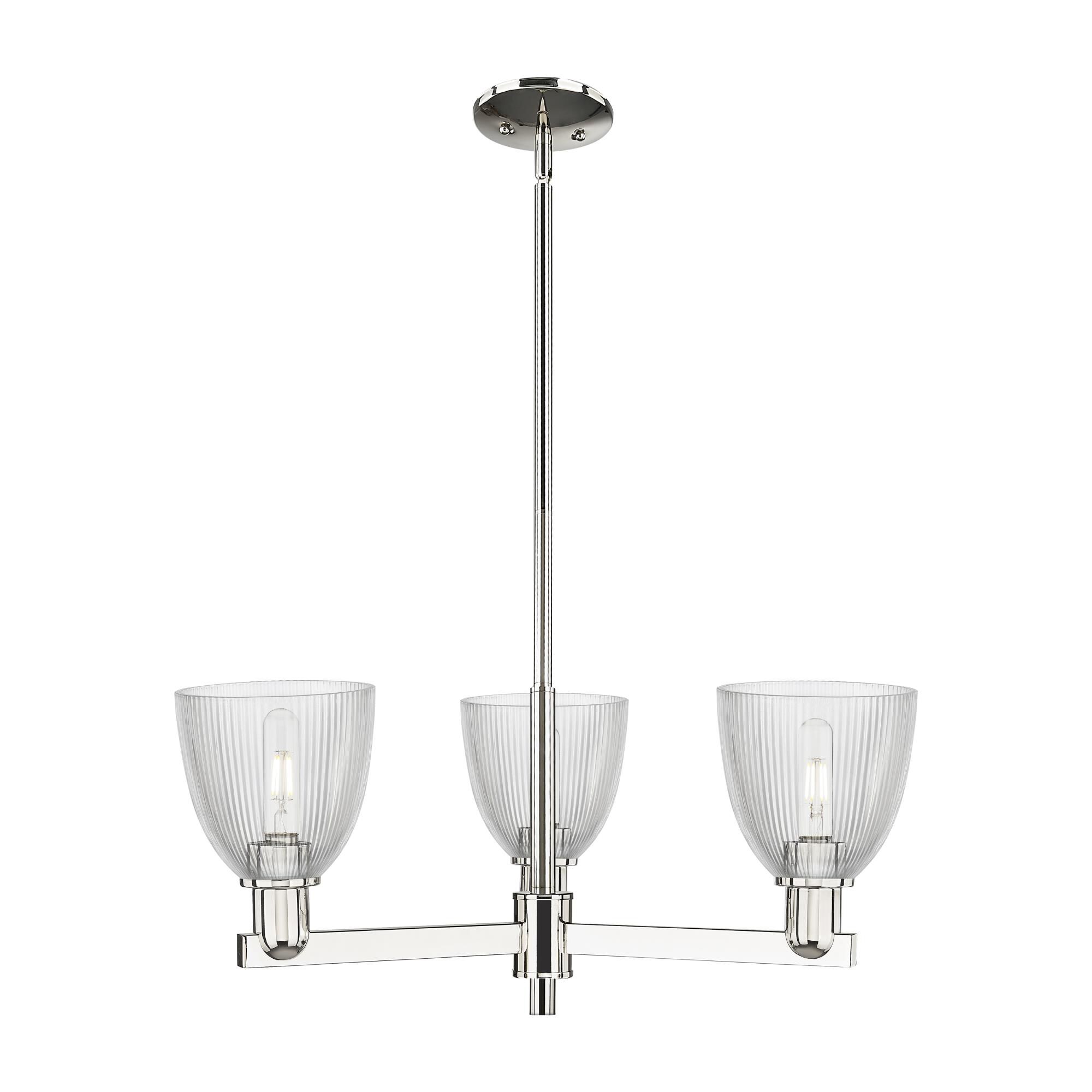 Shown in Polished Nickel finish and Clear glass