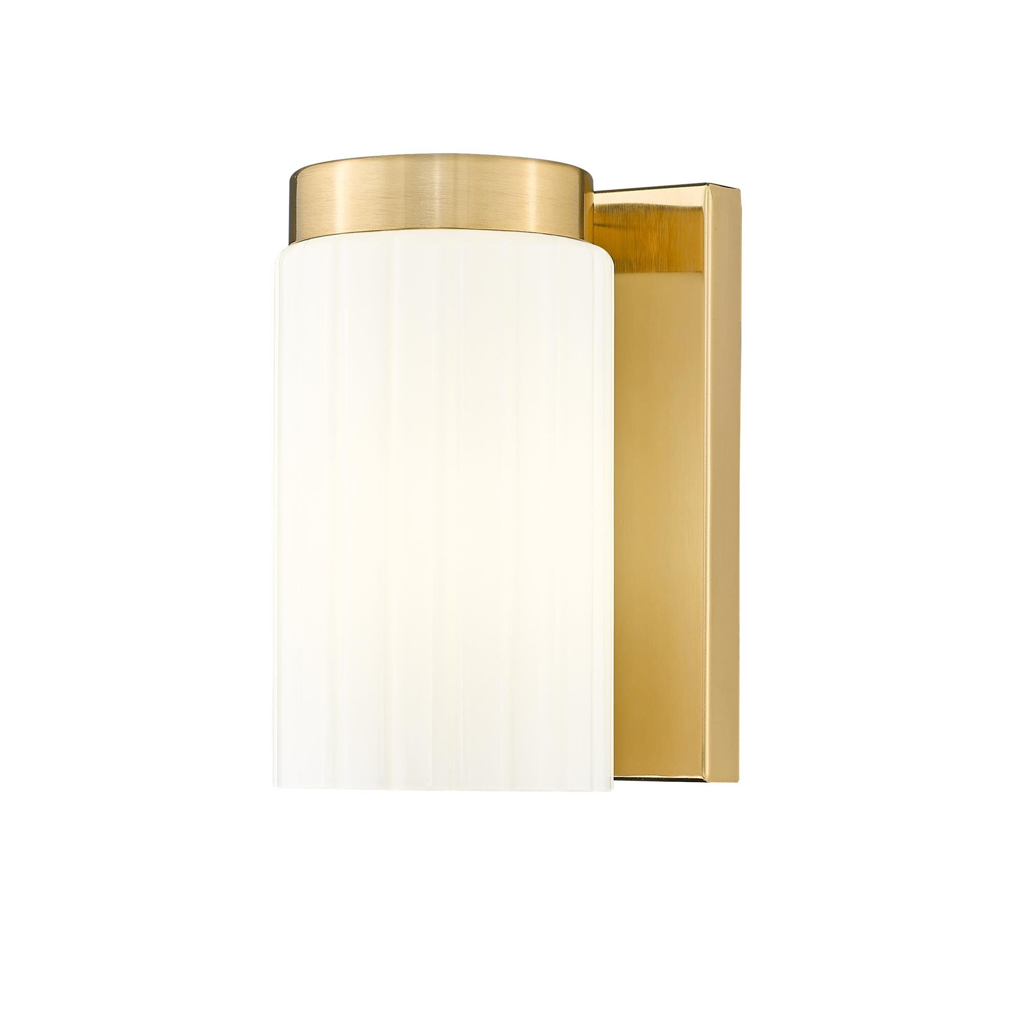 Shown in Luxe Gold finish and Matte Opal glass and Matte Opal shade