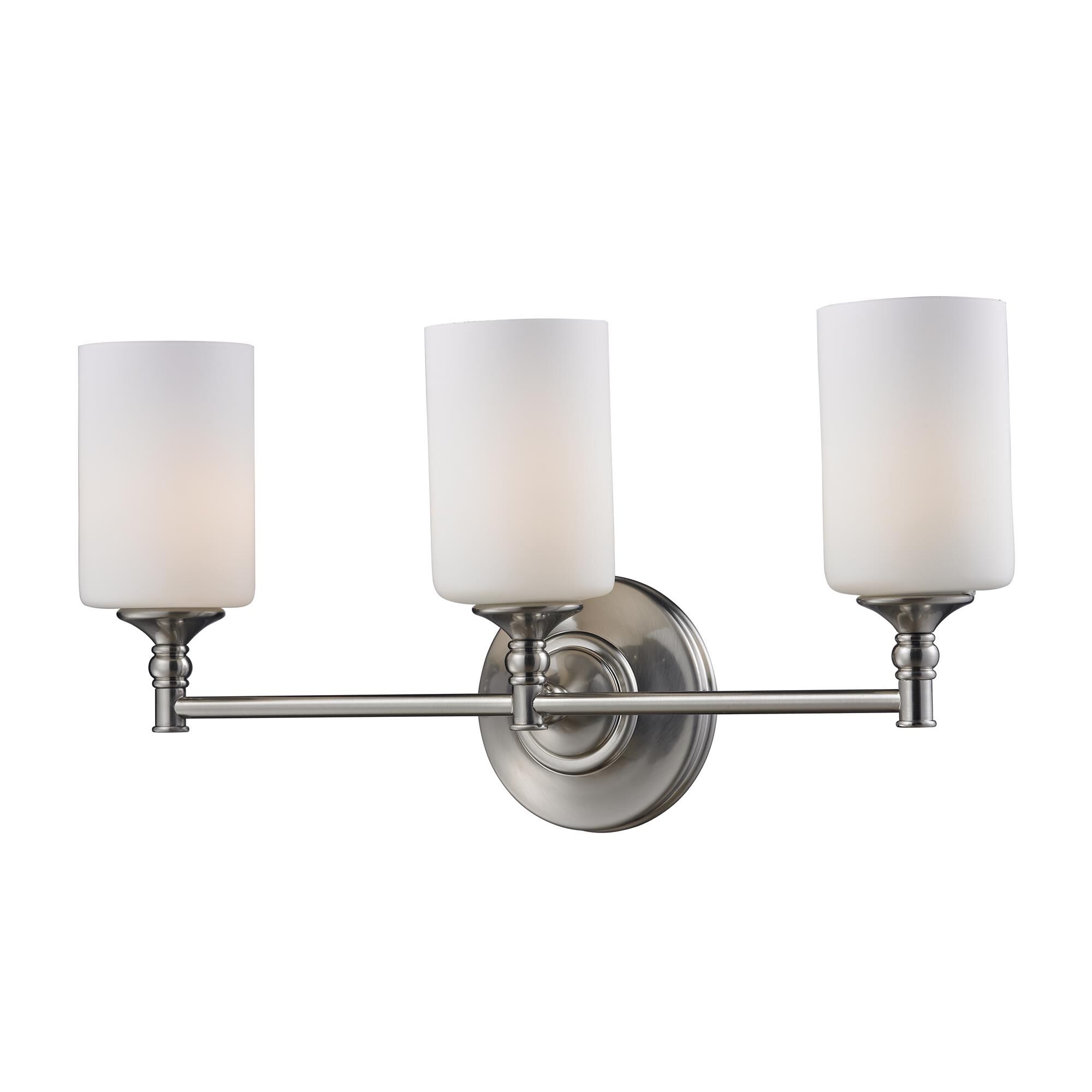 Shown in Brushed Nickel finish and Glass shade
