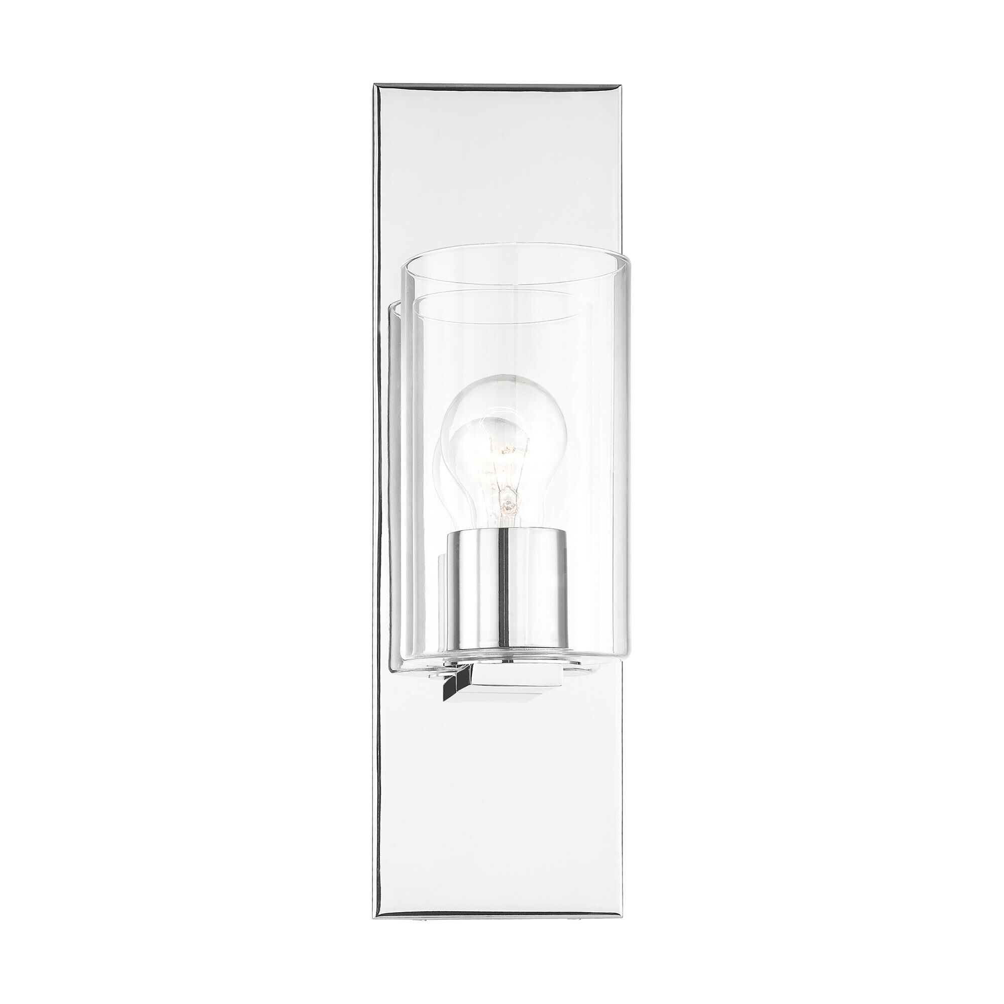 Shown in Polished Chrome finish and Clear glass and Clear Glass shade