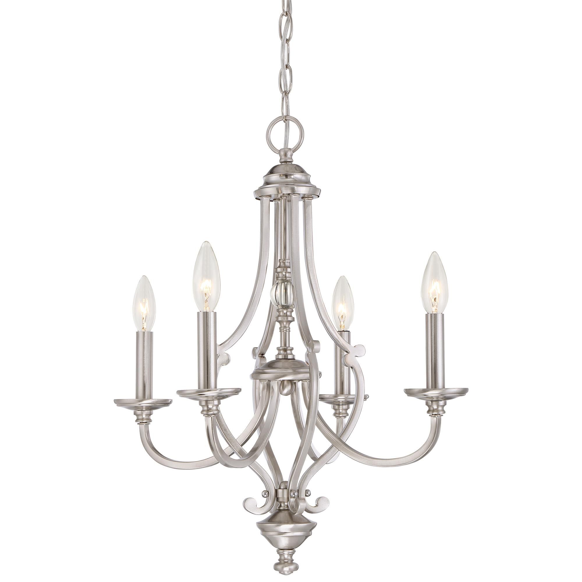 Shown in Brushed Nickel finish and Clear glass