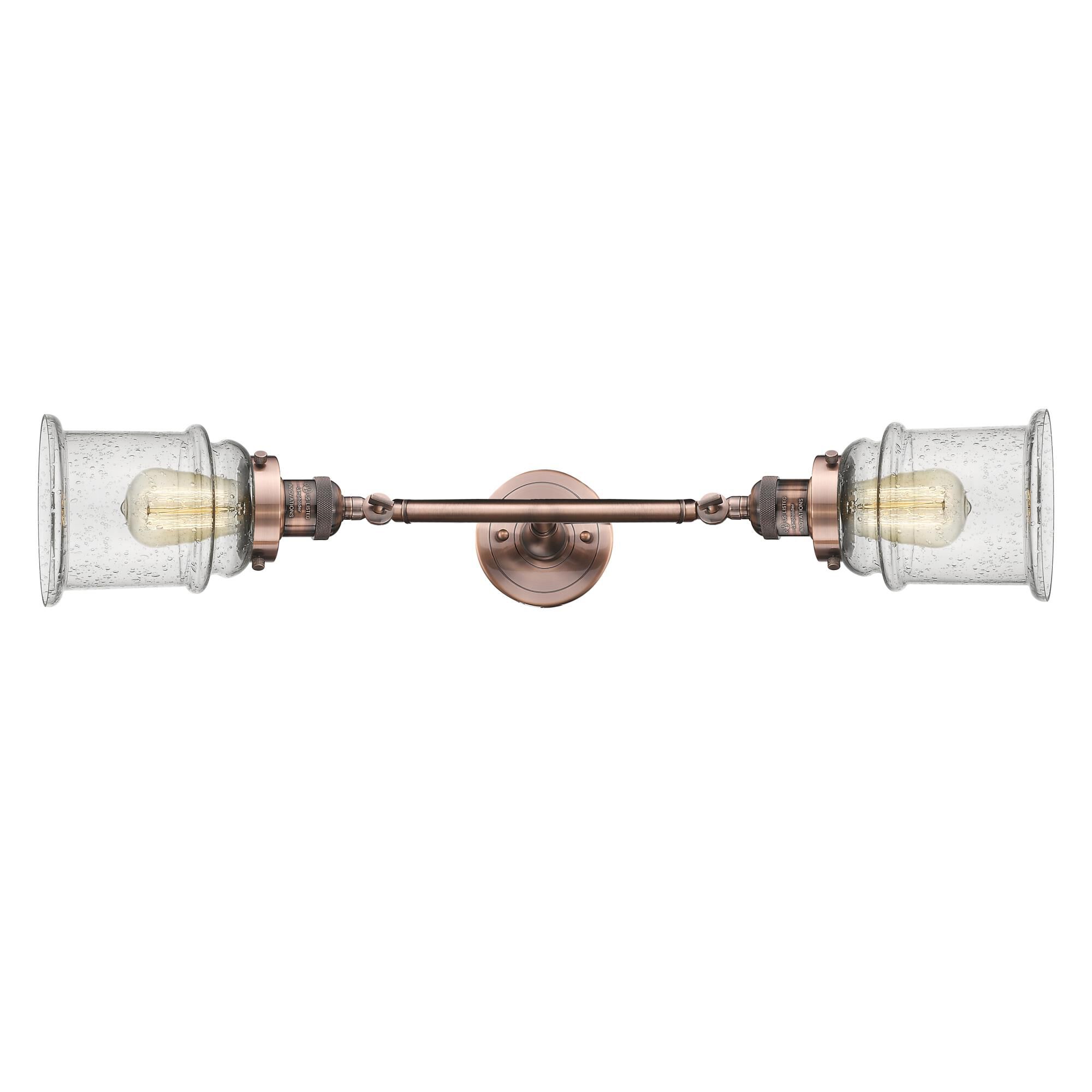 Shown in Antique Copper finish and Seedy glass