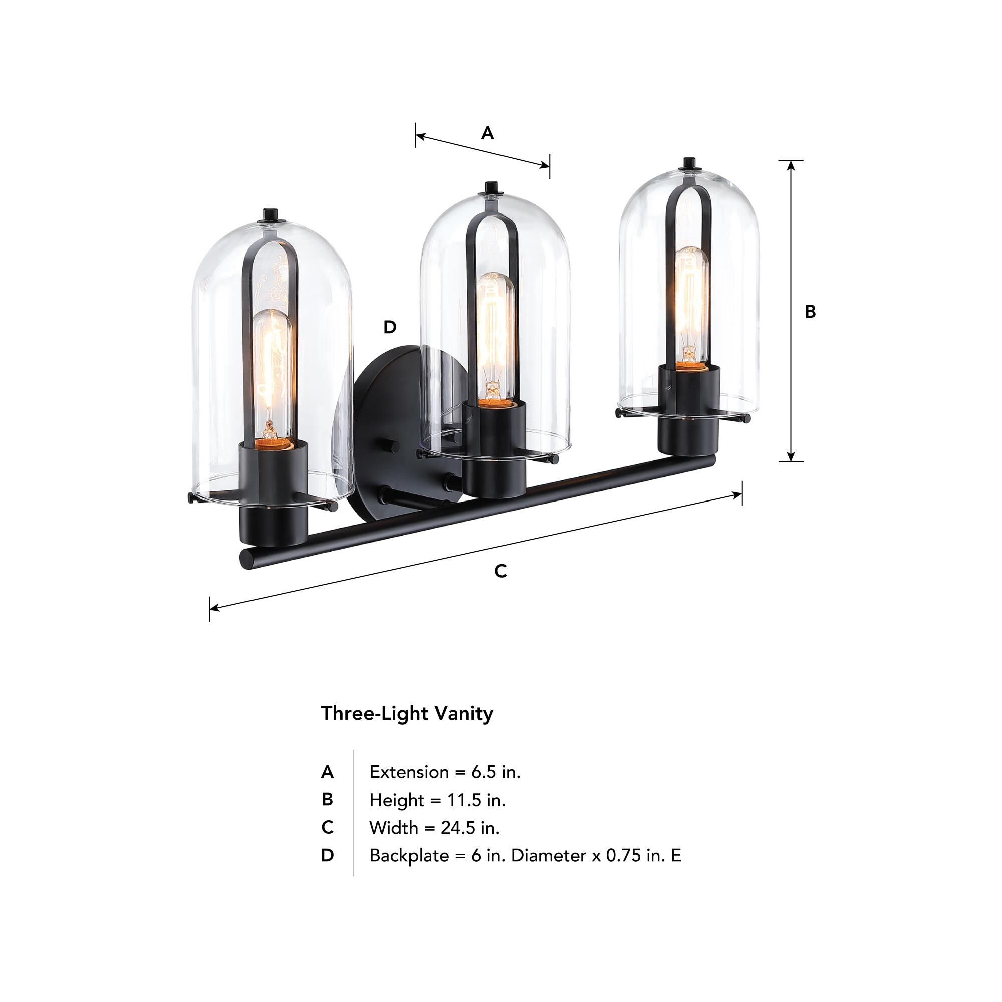 Shown in Matte Black finish and Clear glass