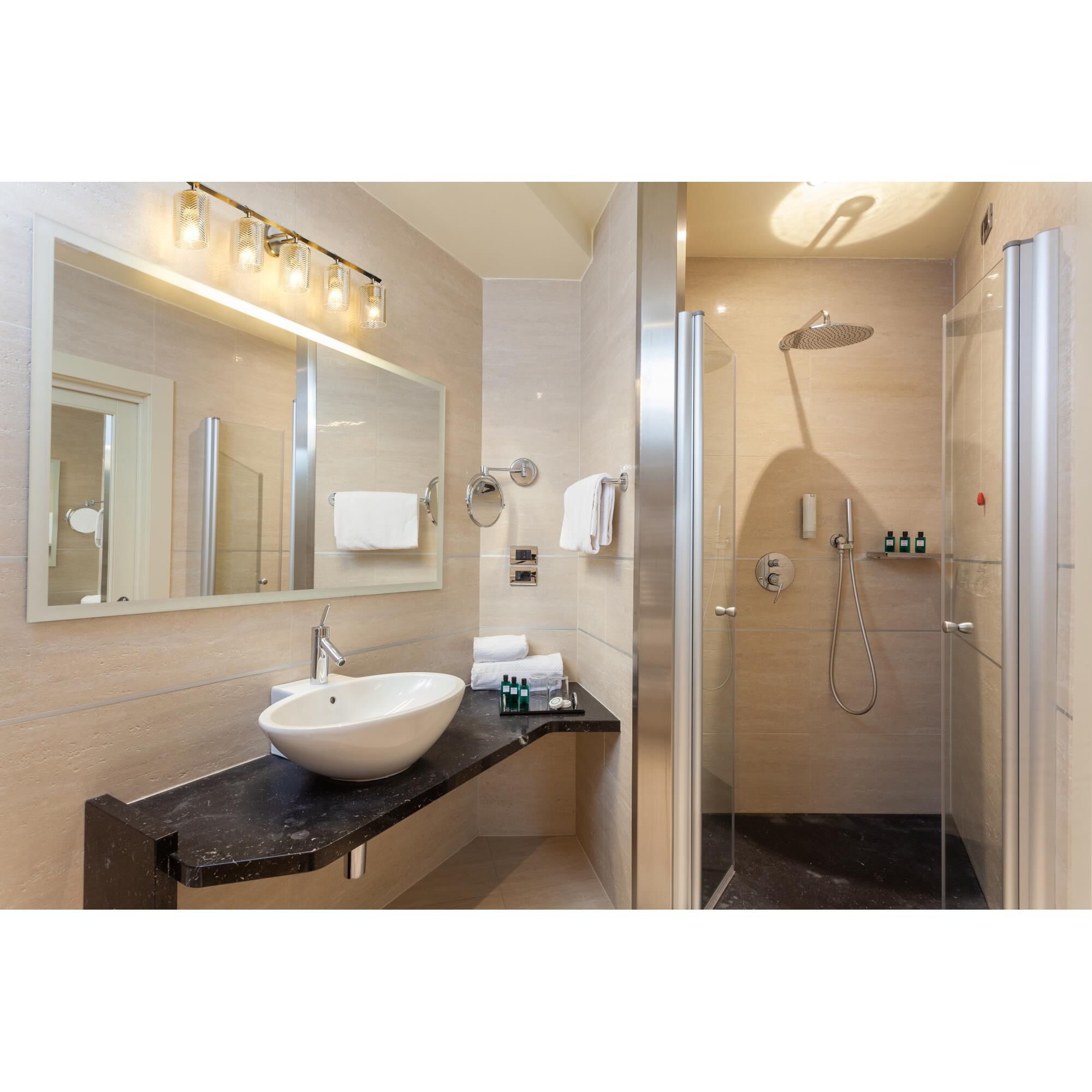 Shown in Brushed Nickel finish and Glass shade