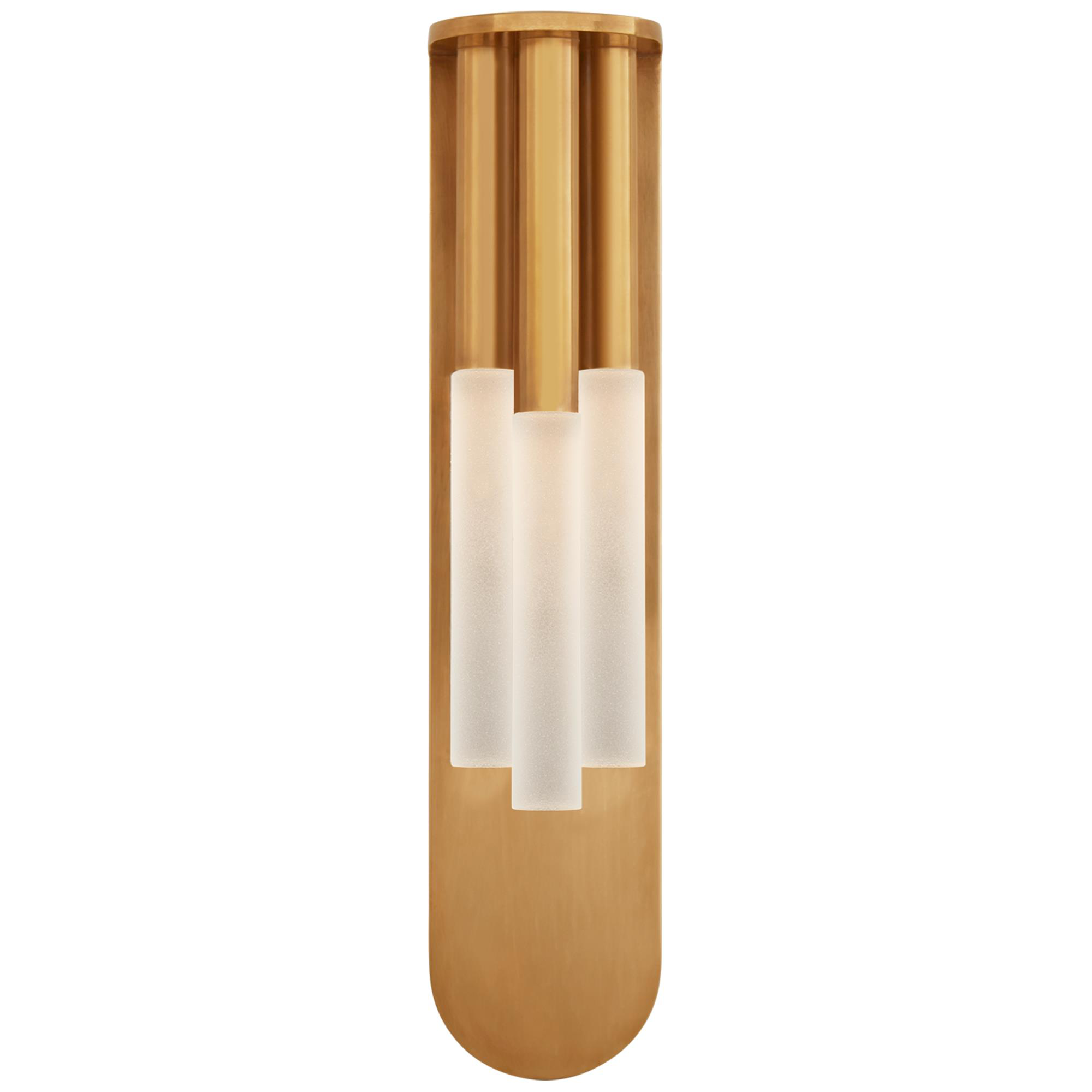 Shown in Antique-Burnished Brass finish and Etched Crystal glass and Etched Crystal shade