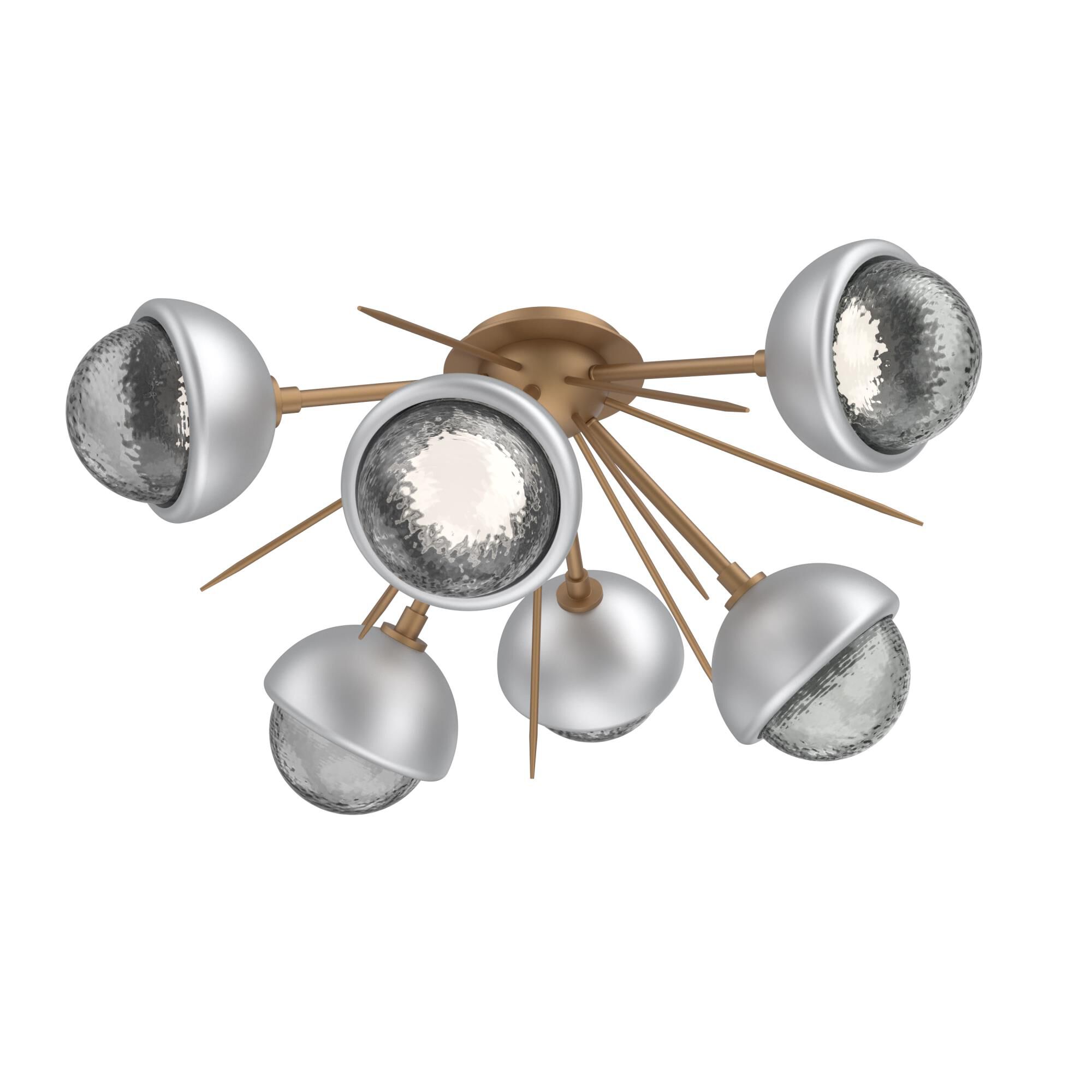 Shown in Novel Brass finish and Smoke glass and Classic Silver accent