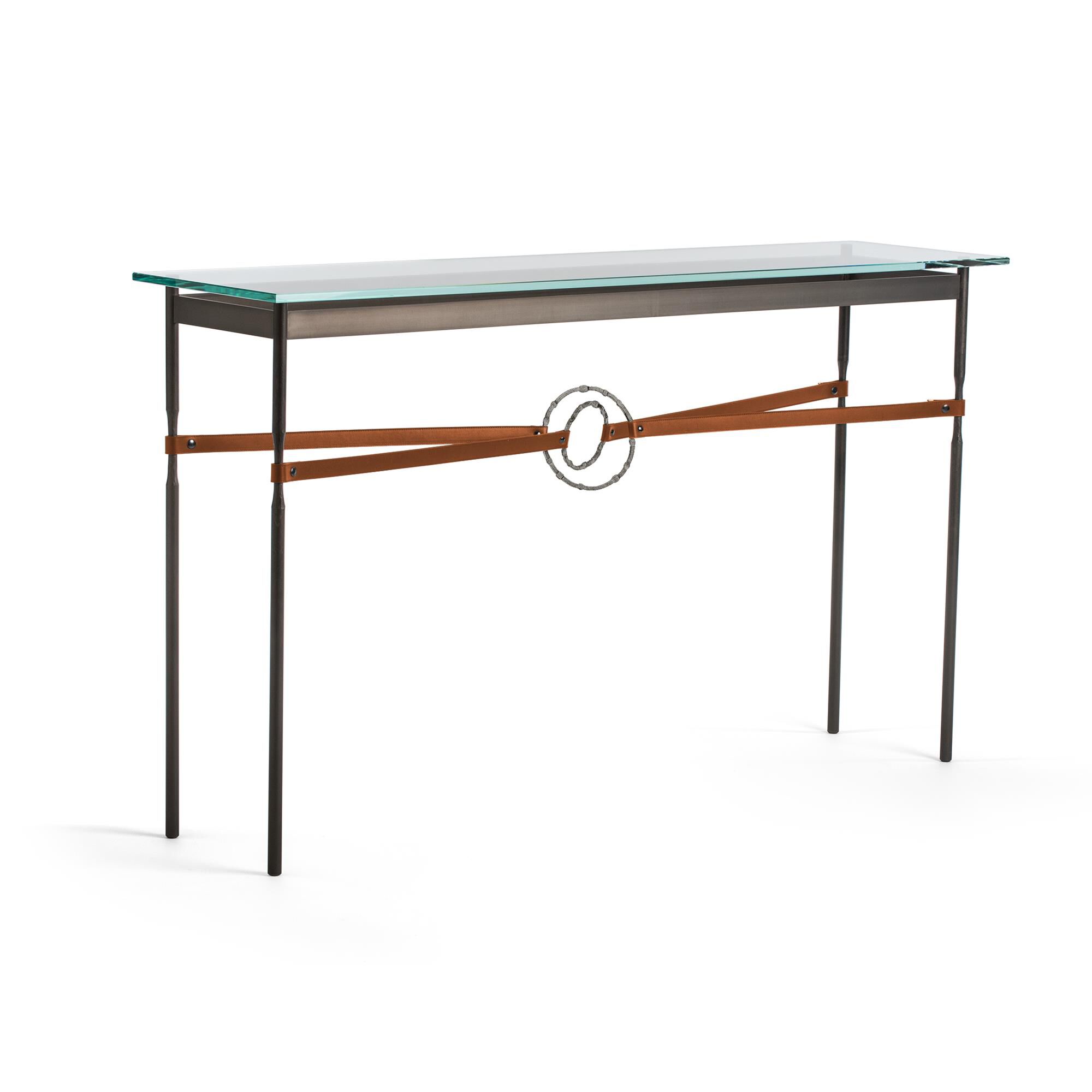 Shown in Dark Smoke finish and Natural Iron with Leather Chestnut  accent