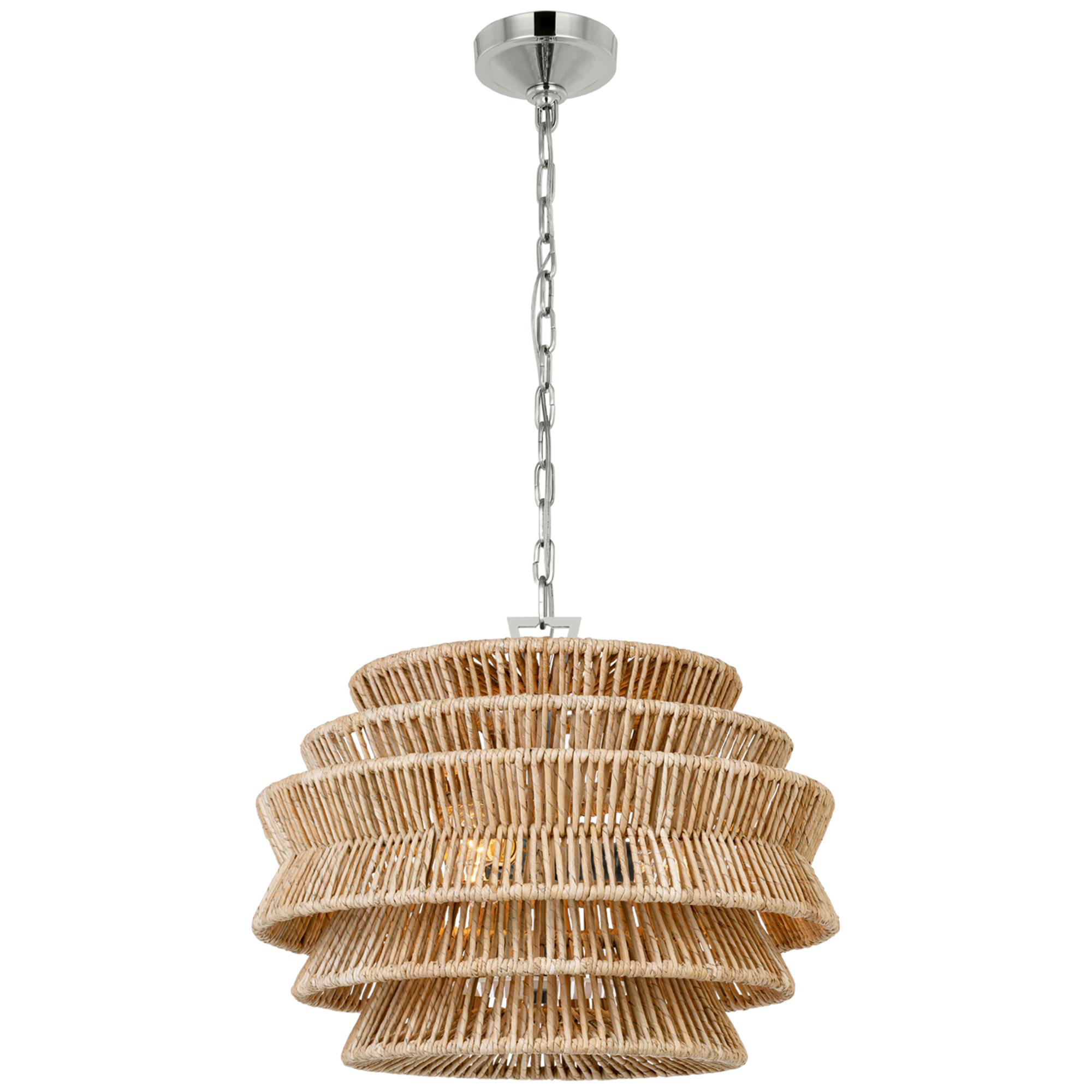 Shown in Natural Abaca and Polished Nickel finish