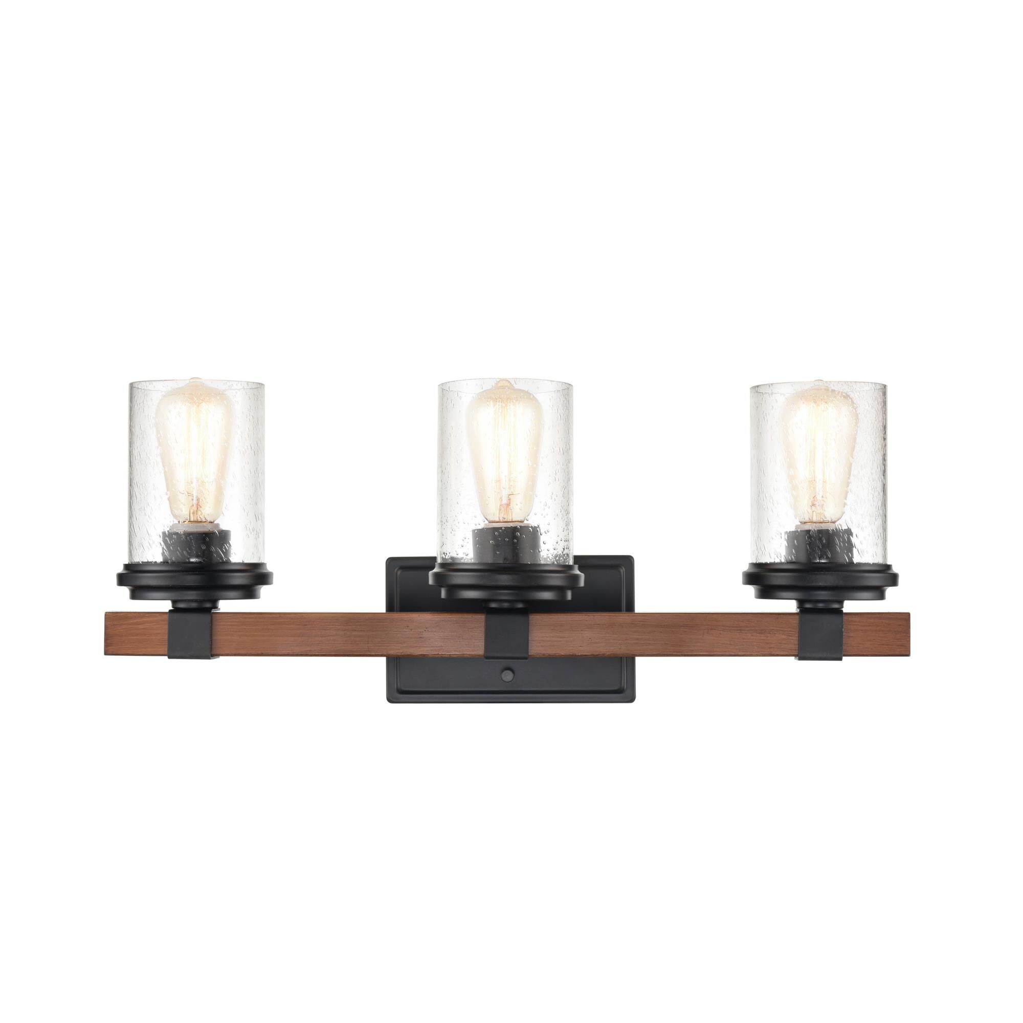 Shown in Matte Black - Wood Grain finish and Clear Seeded glass