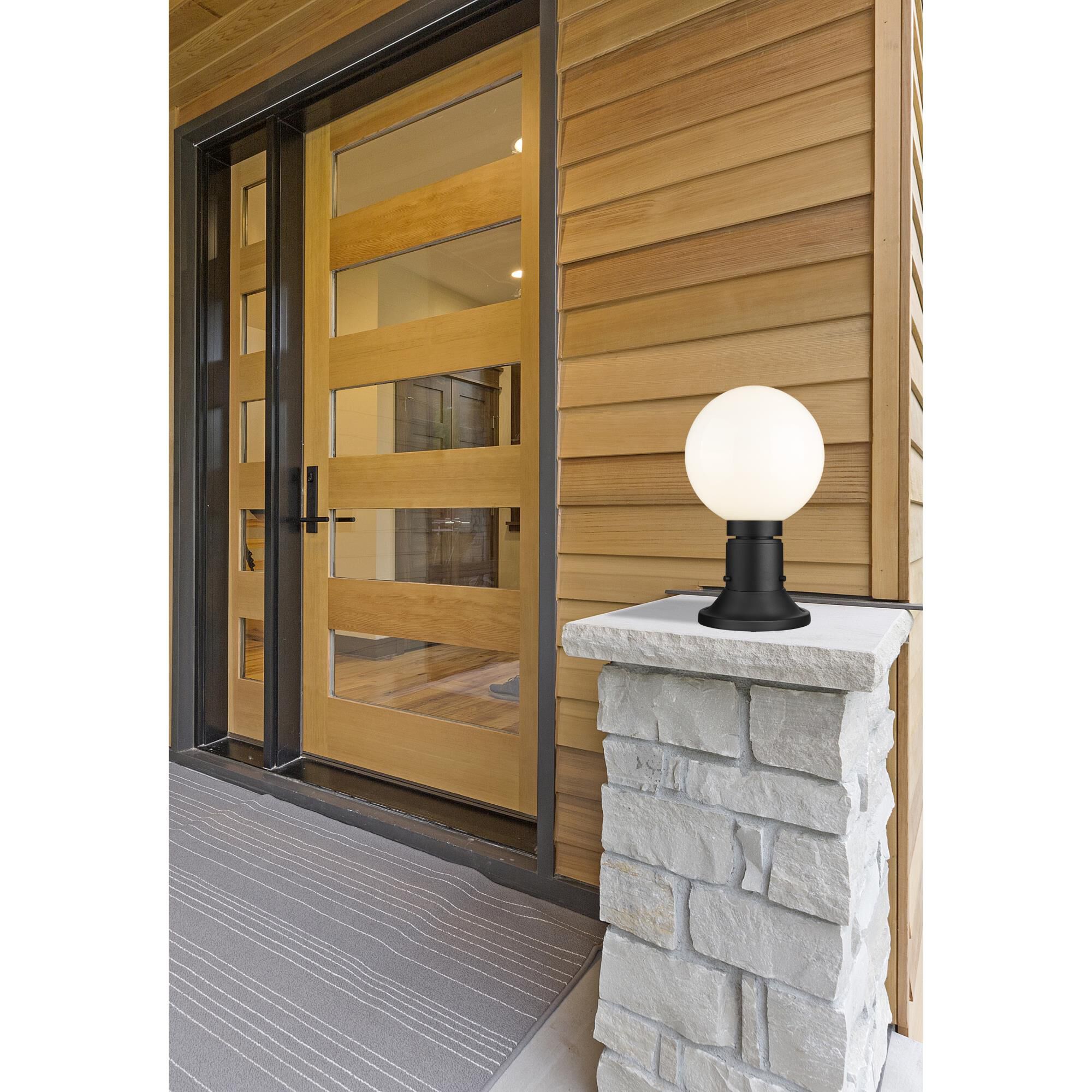 Shown in Black finish and Opal glass