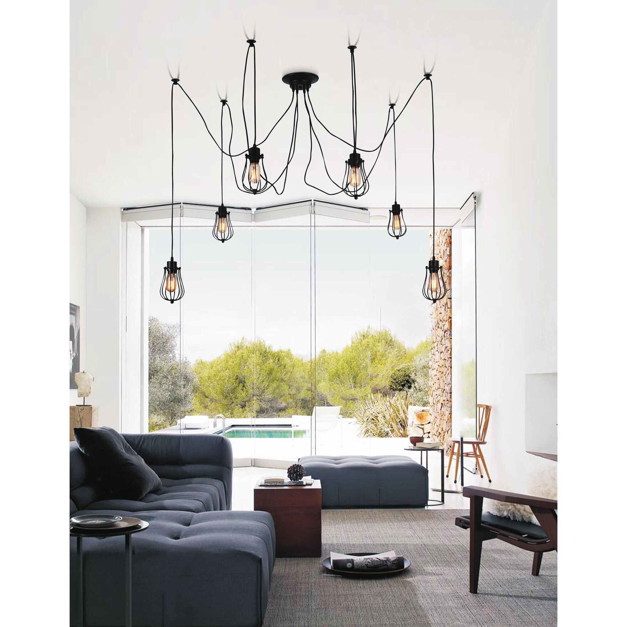 Tomaso 28 Inch 6 Light Multi Light Pendant by CWI Lighting