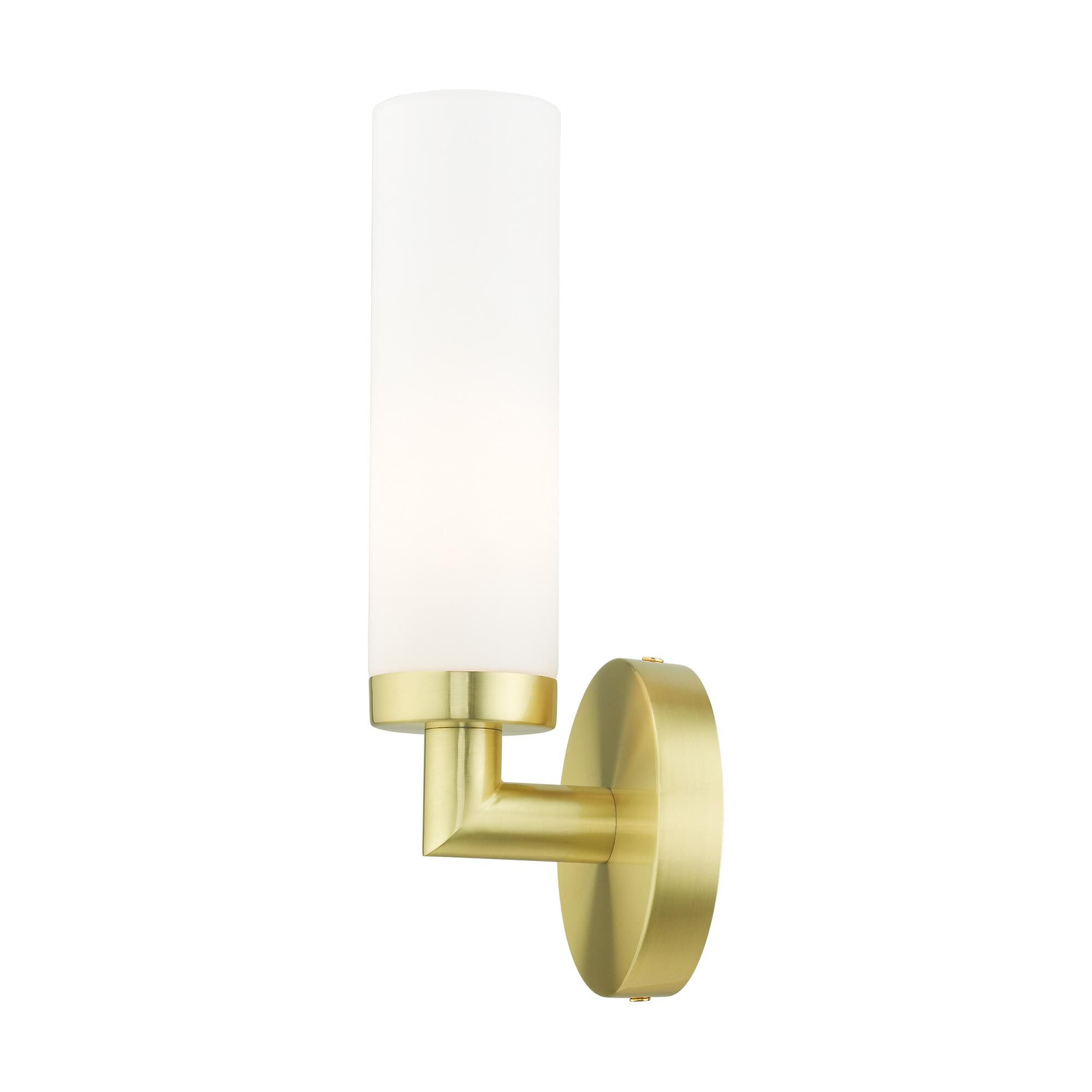 Shown in Satin Brass finish and Hand Blown Satin Opal White glass and Hand Blown Satin Opal White Glass shade