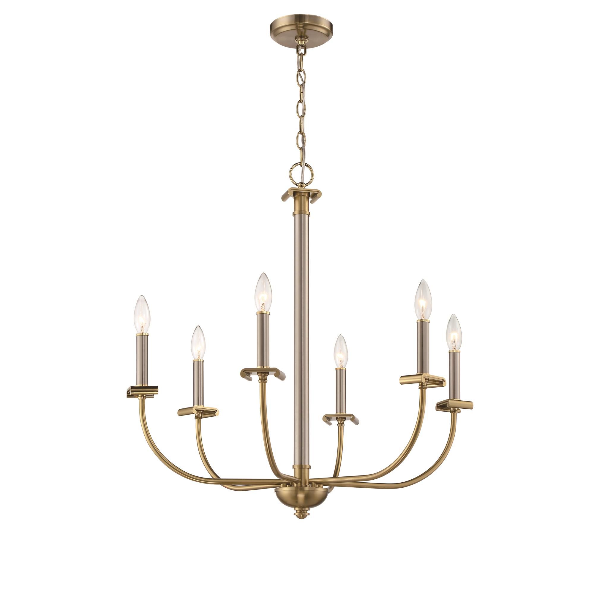 Shown in Brushed Polished Nickel / Satin Brass finish