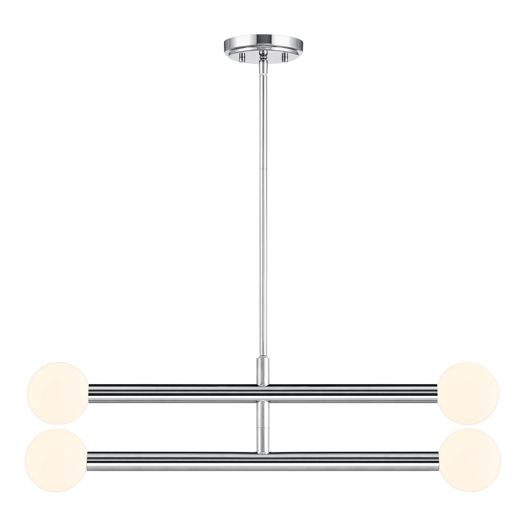 Shown in Chrome finish and White Opal glass