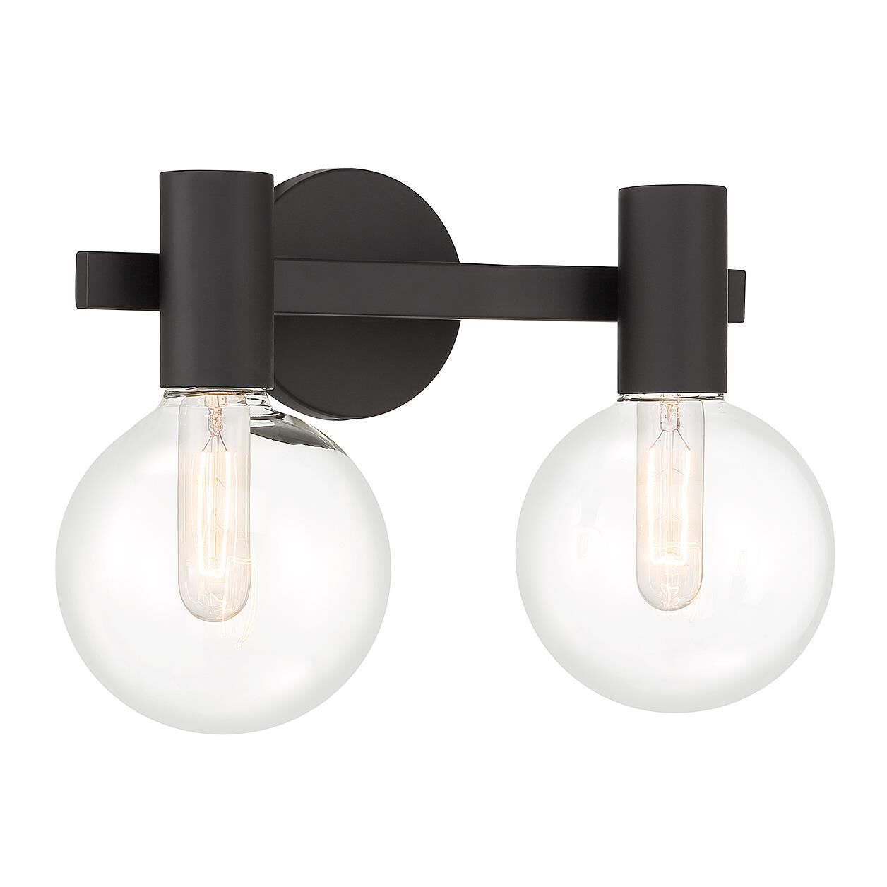 Shown in Matte Black finish and Clear glass