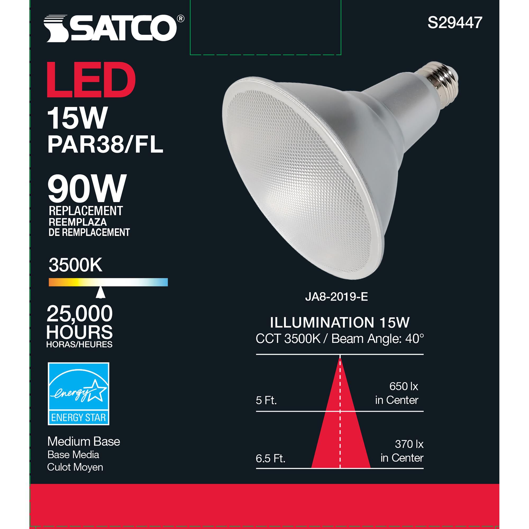 Dimmable 15.00 Watt 3500K PAR38 LED Light Bulb by Satco