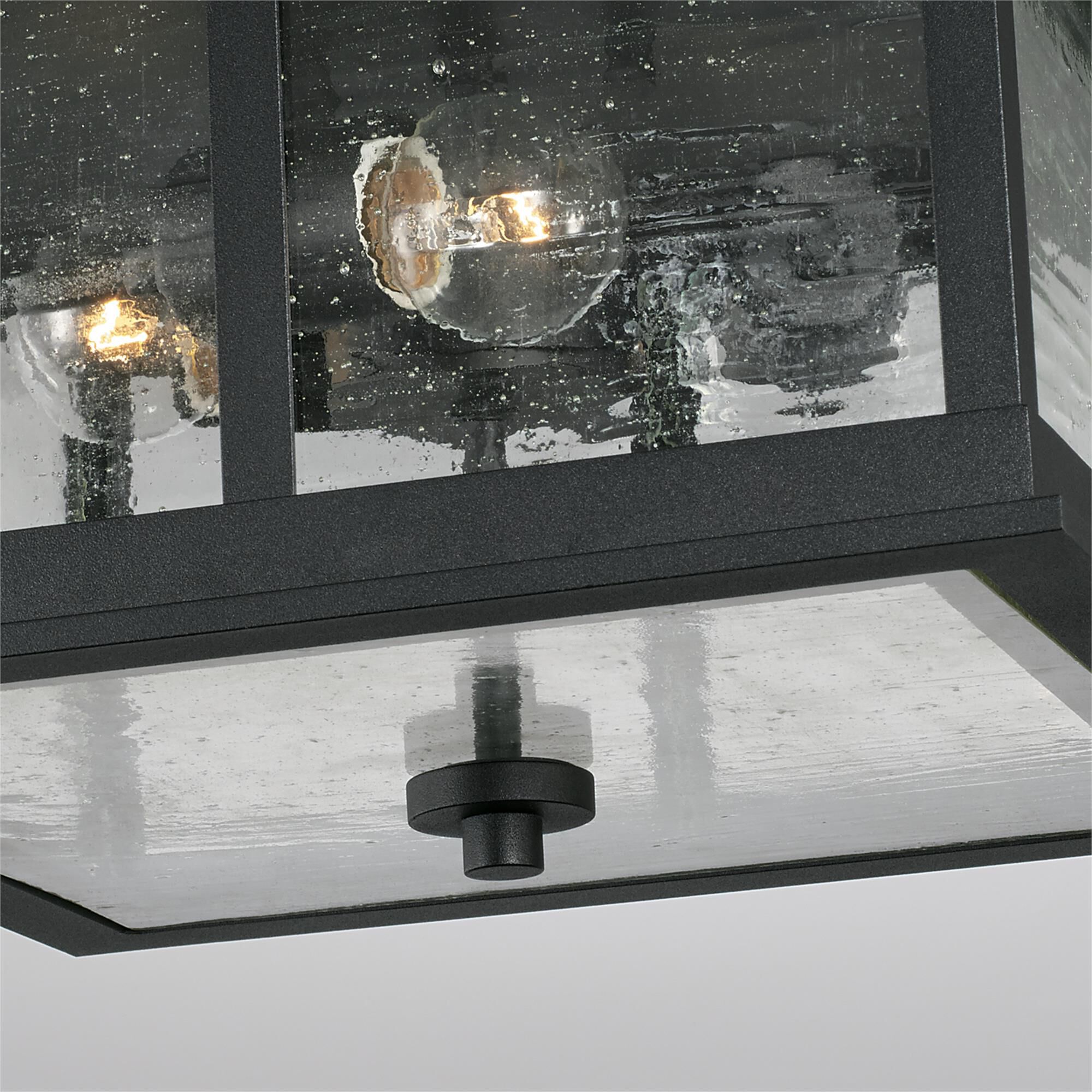 Shown in Black finish and Antiqued glass