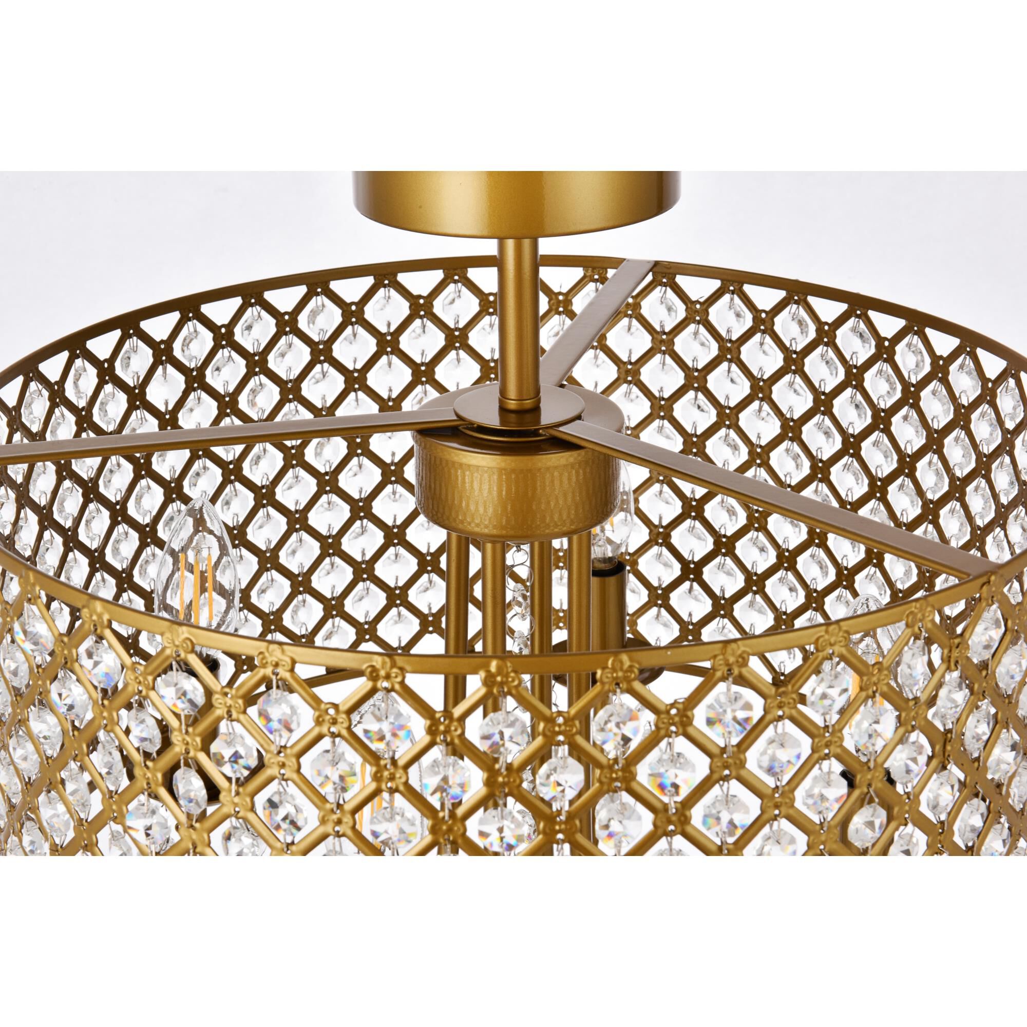 Shown in Brass finish and Clear Royal Cut crystal