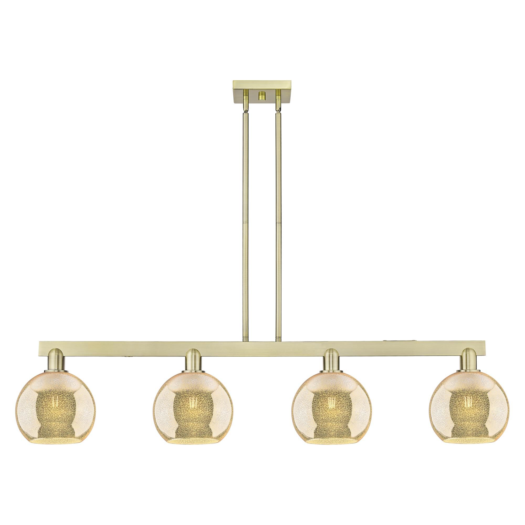Shown in Antique Brass finish and Mercury glass