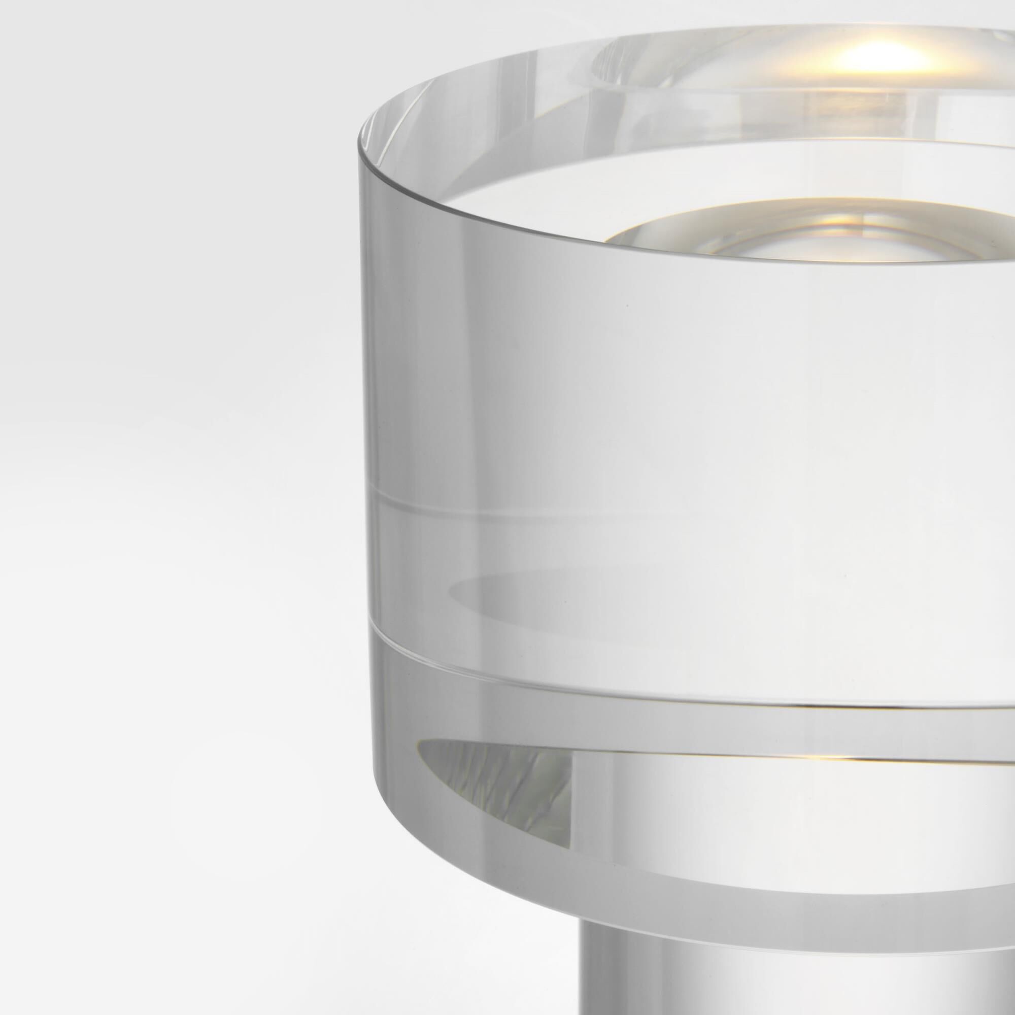 Shown in Hand-Rubbed Antique Brass finish and Crystal glass