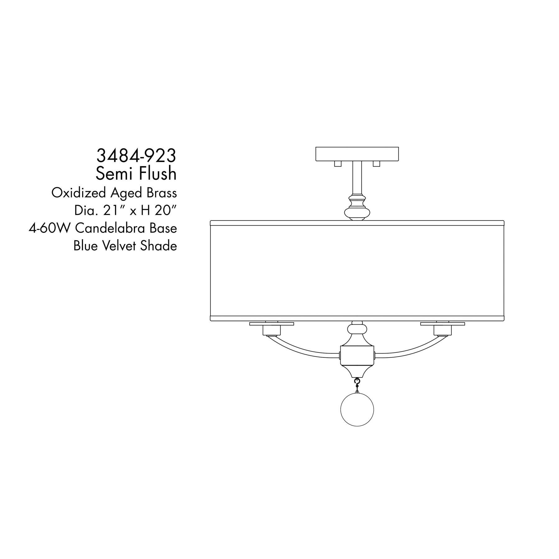 Van Noord 21 Inch Semi Flush Mount by Minka Lavery