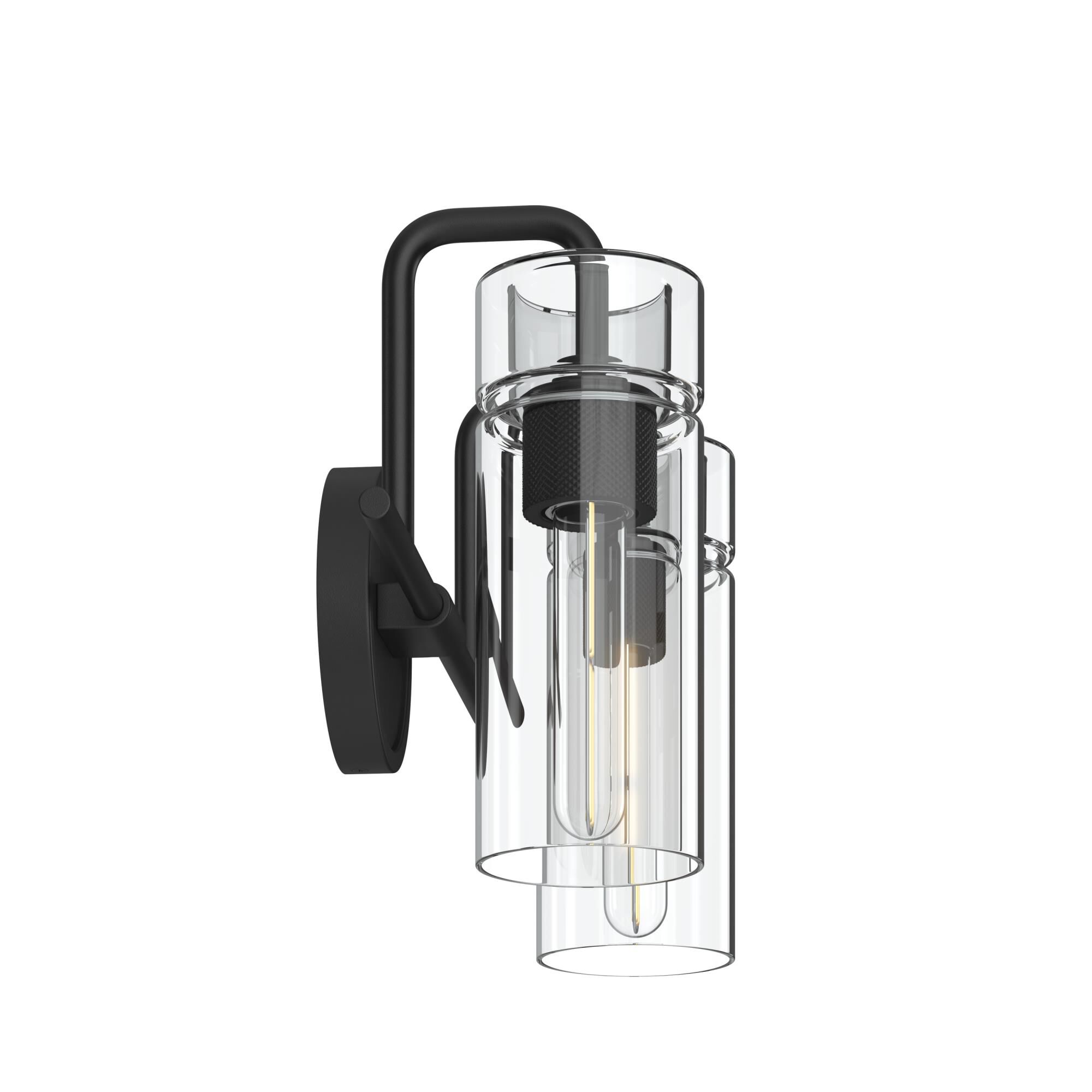 Shown in Black finish and Clear glass