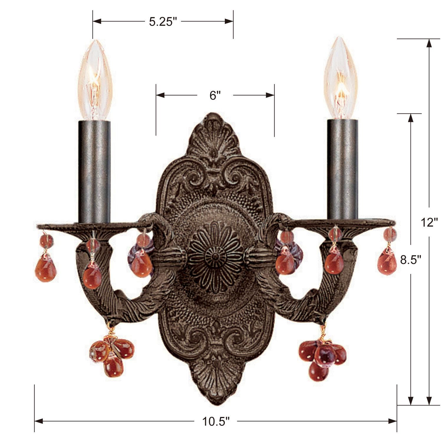 Shown in Venetian Bronze finish and Murano crystal