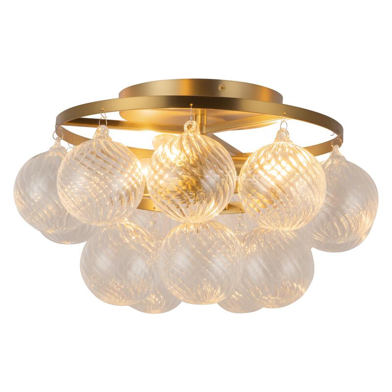 Peyton Fox Faye 18 Inch 3 Light Semi Flush Mount by Alora Mood