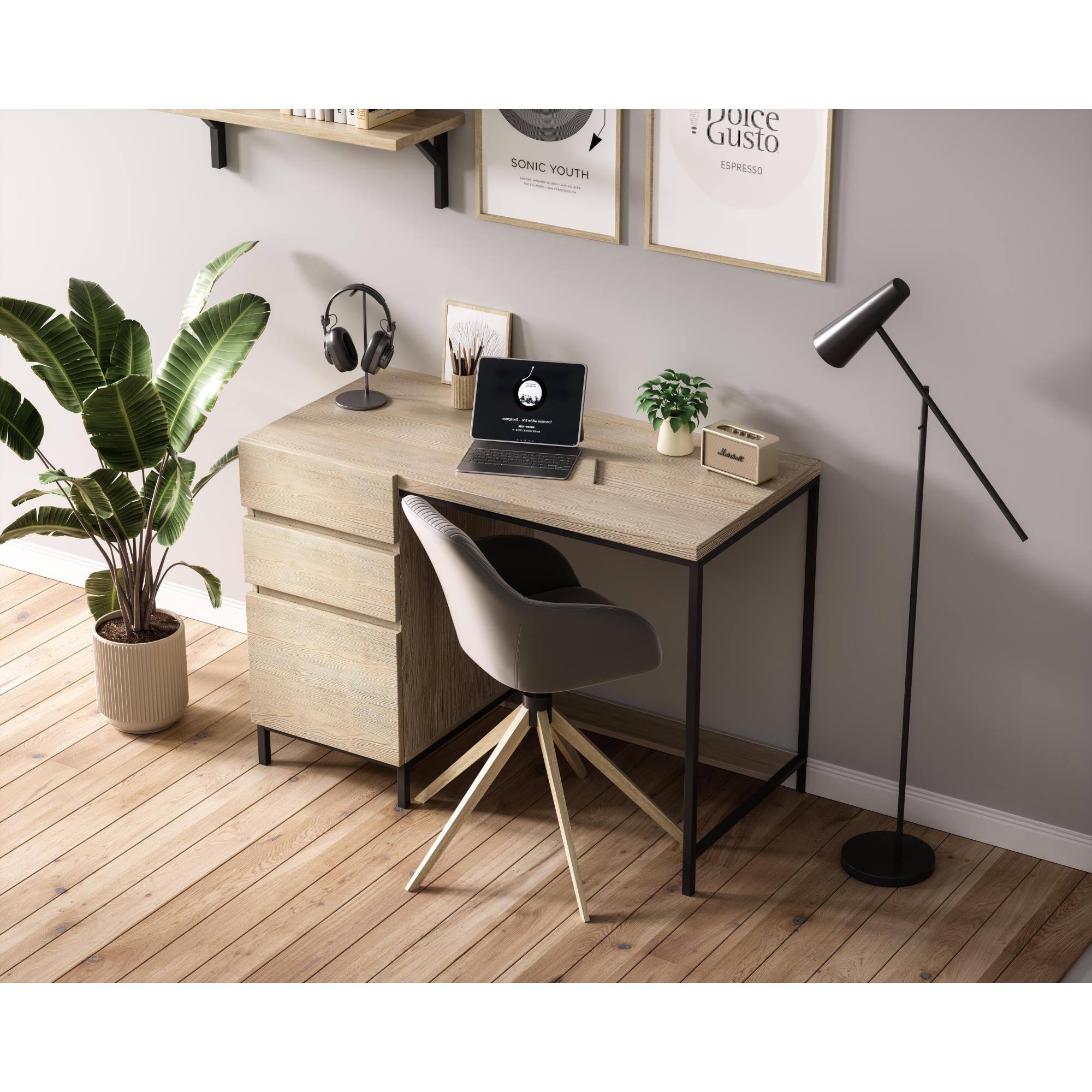 Shown in Mango Wood and Black finish