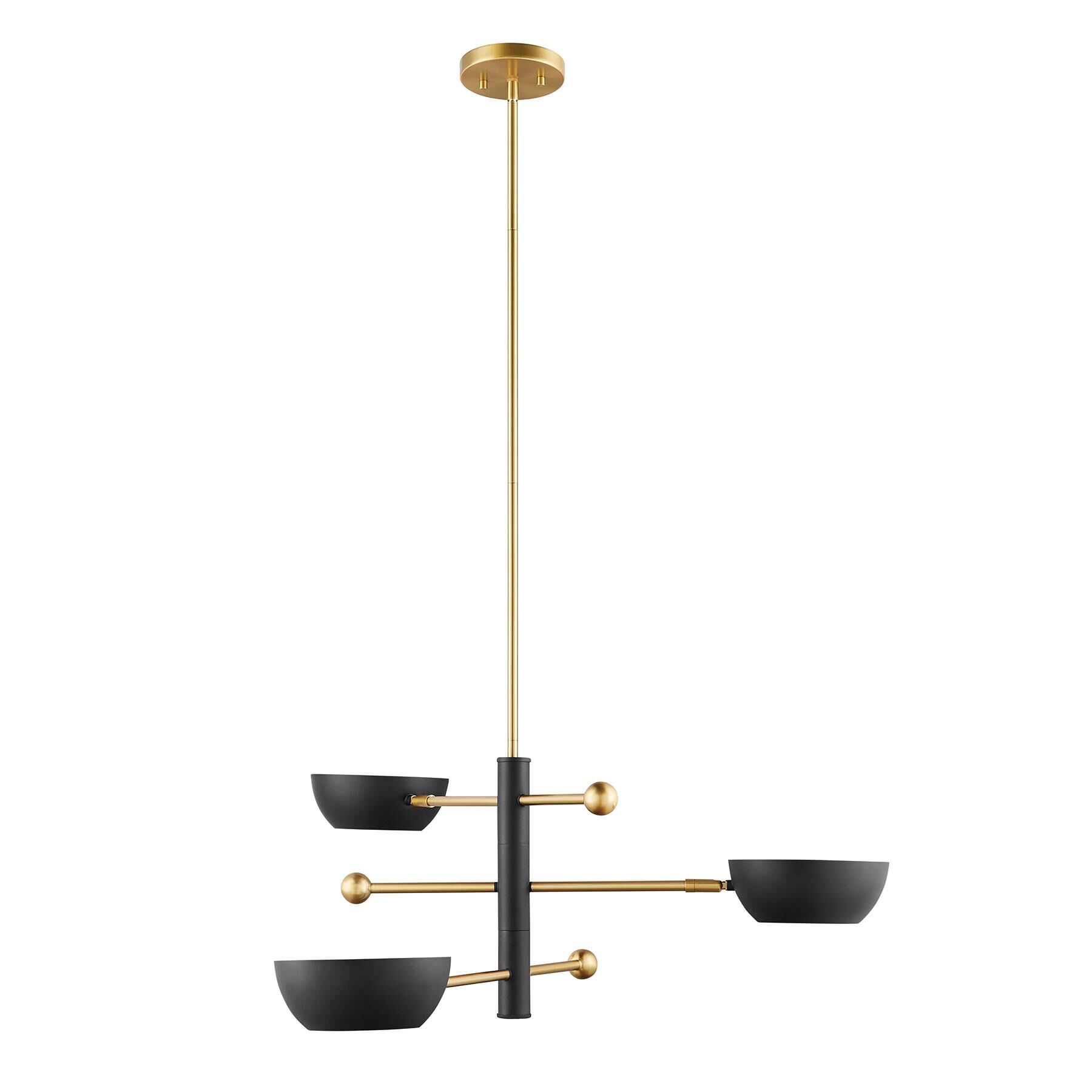 Shown in Matte Black and Natural Brass finish and Metal shade