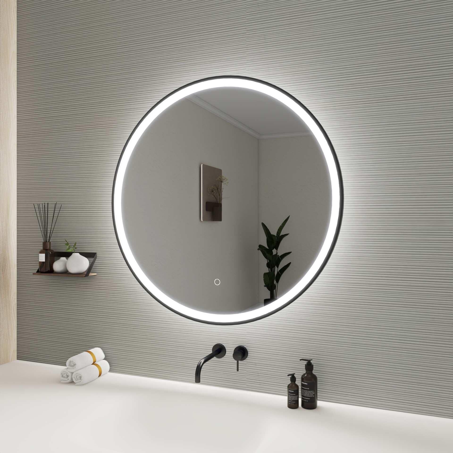 Harmoni 32 Inch Round LED Lighted Mirror by Elegant Decor