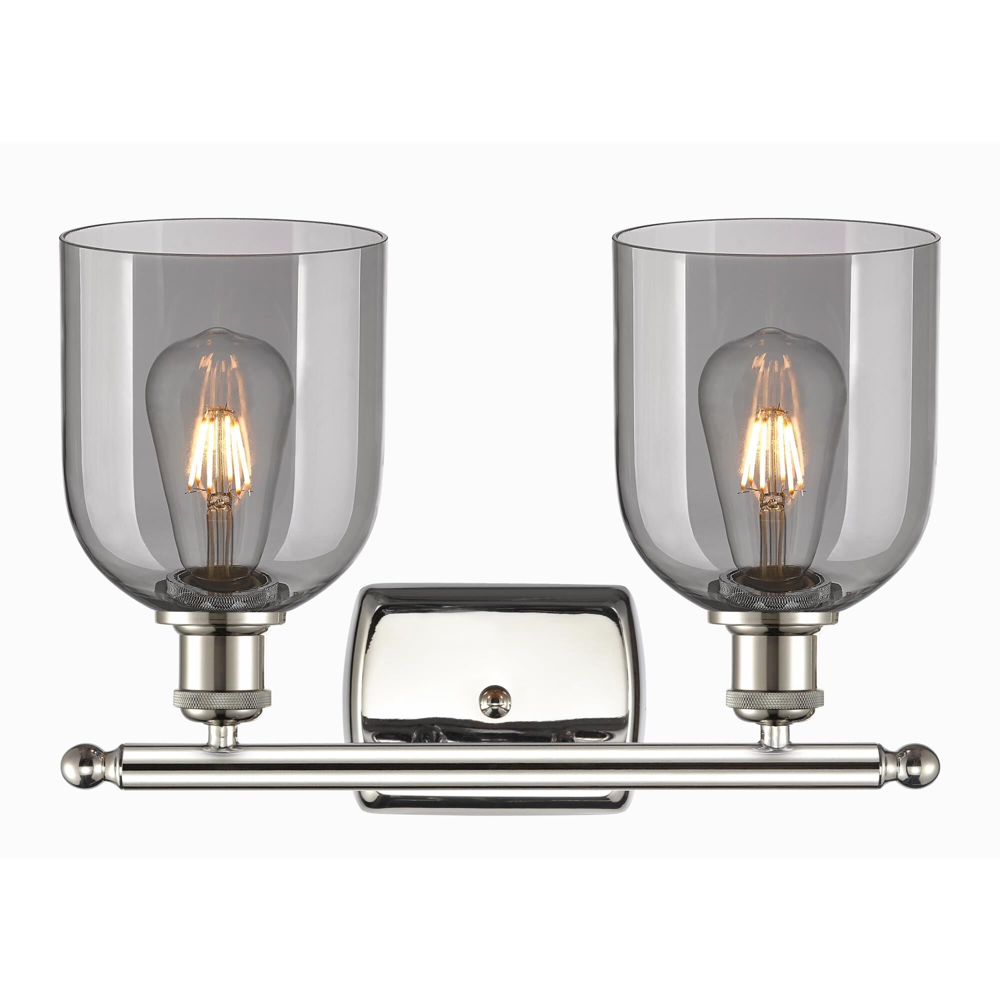 Shown in Polished Nickel finish and Light Smoke glass